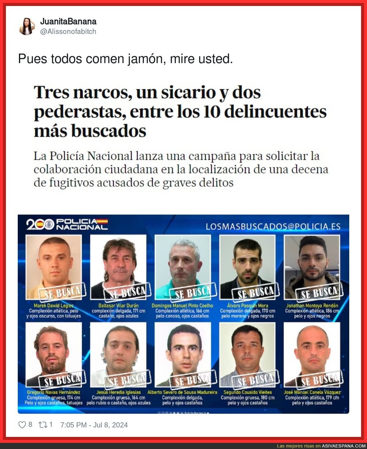 Los delincuentes más buscados en España