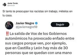 La preocupación de Javier Negre