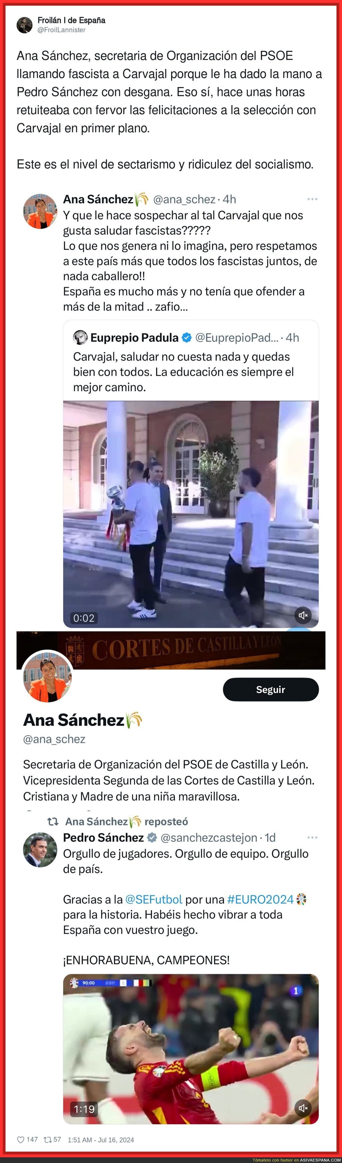 Ana Sánchez, secretaria de Organización del PSOE carga contra Carvajal