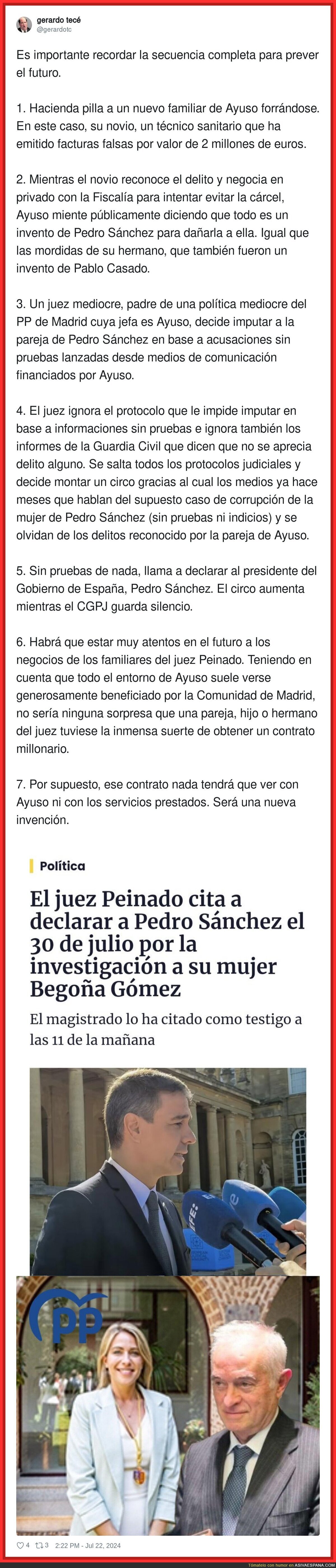 ¿Está Ayuso detrás de la citación judicial de Pedro Sánchez?