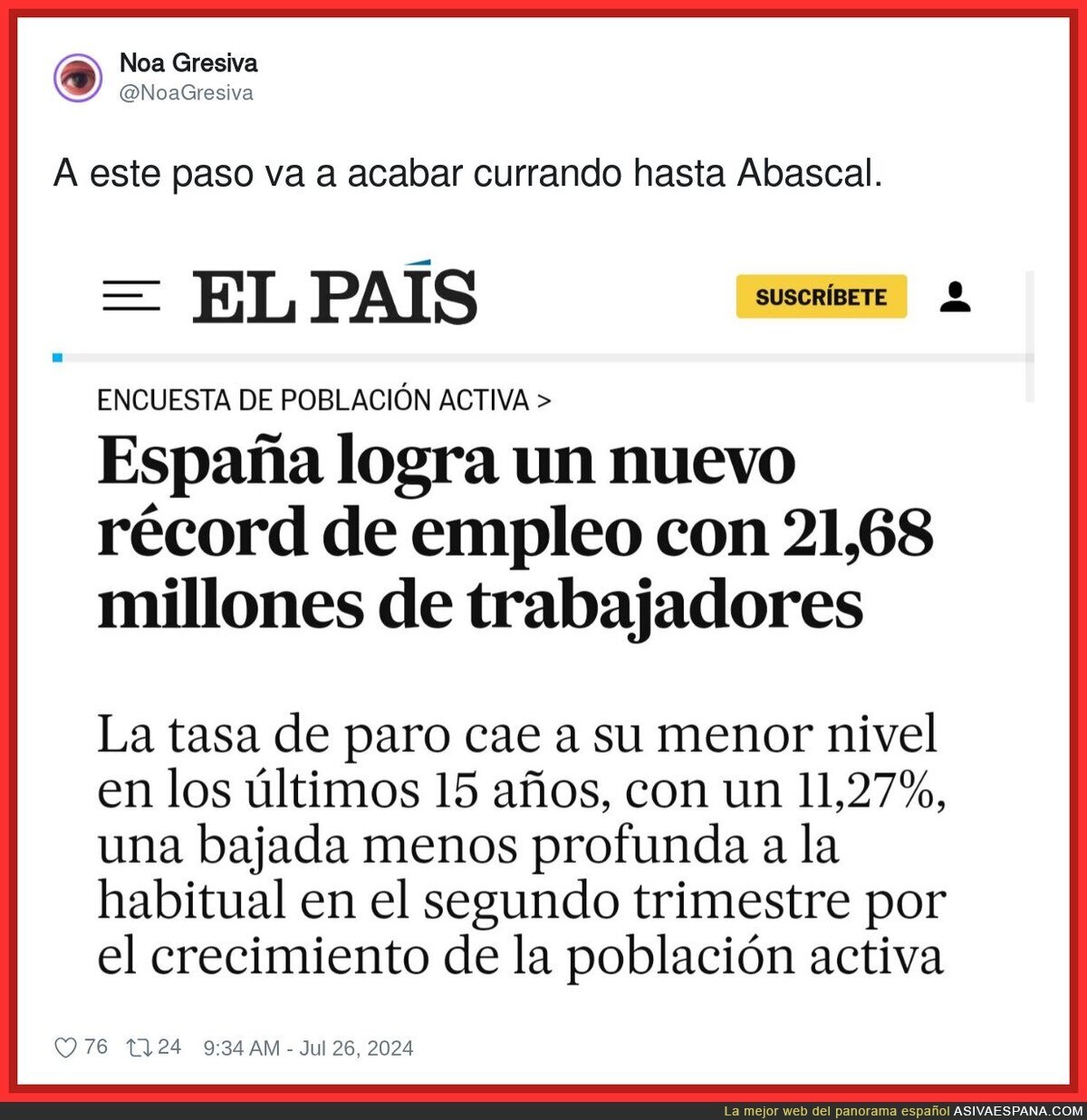 España cada día se supera en número de trabajadores
