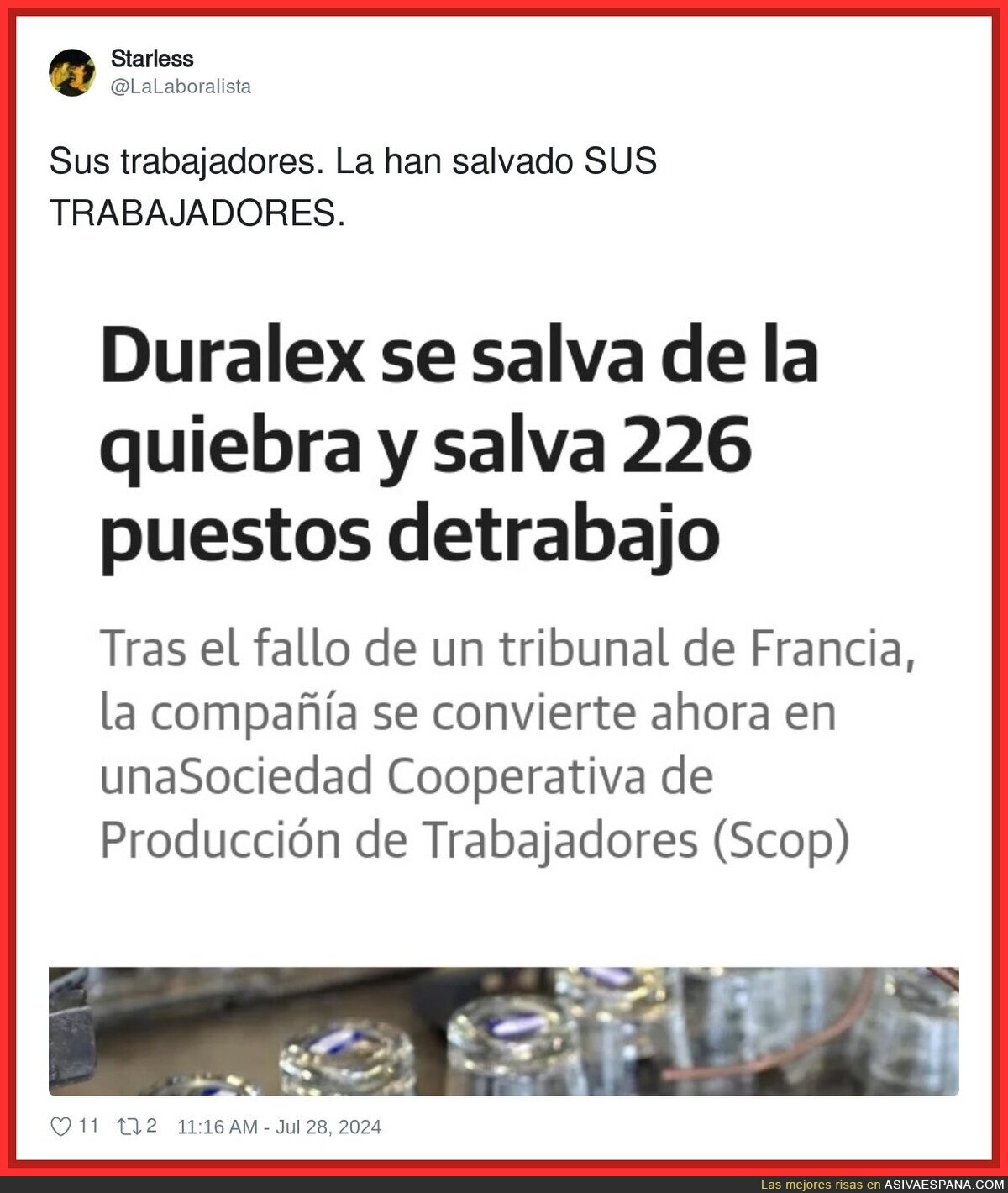 Los trabajadores salvan Duralex