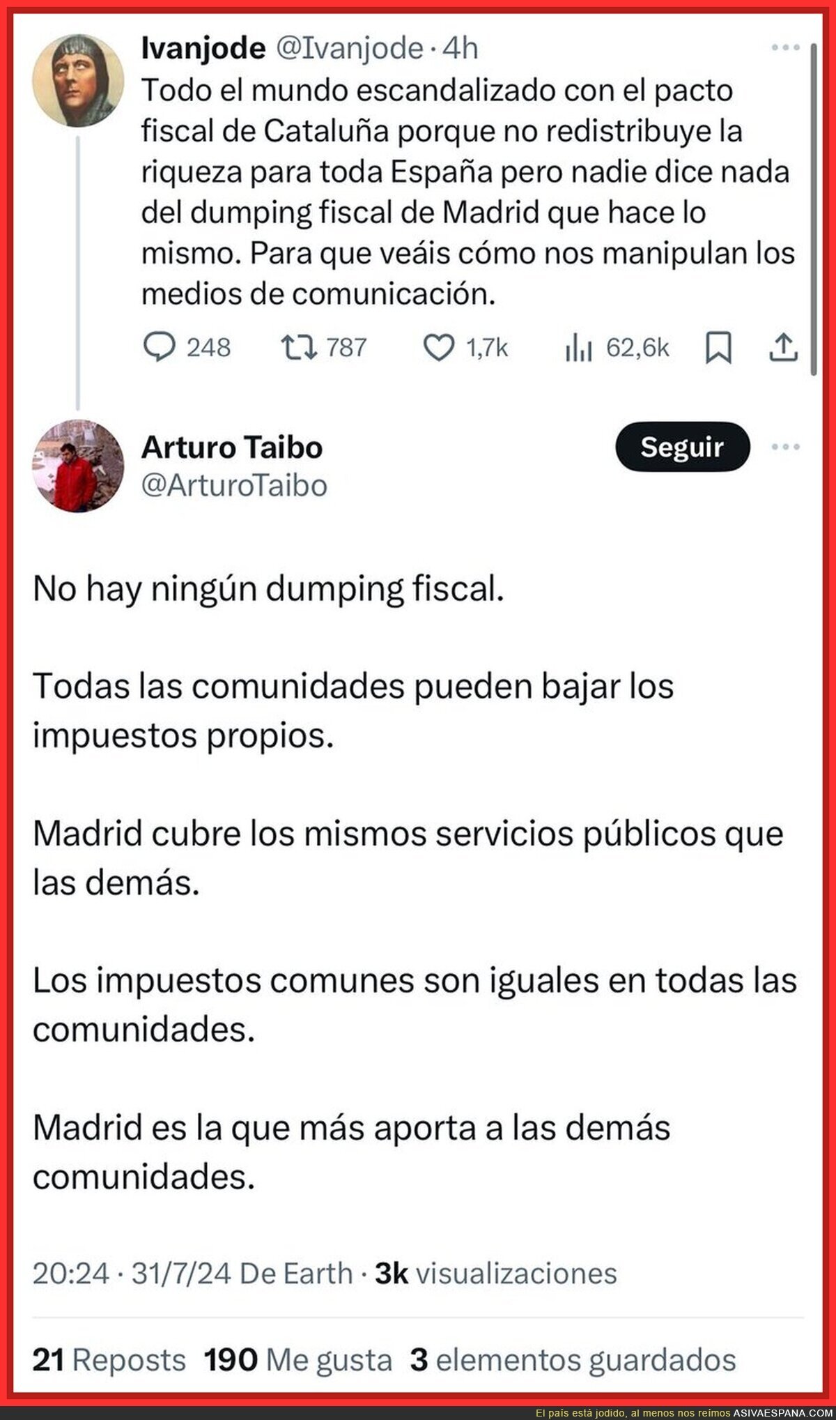 La diferencia entre Catalunya y Madrid con los impuestos