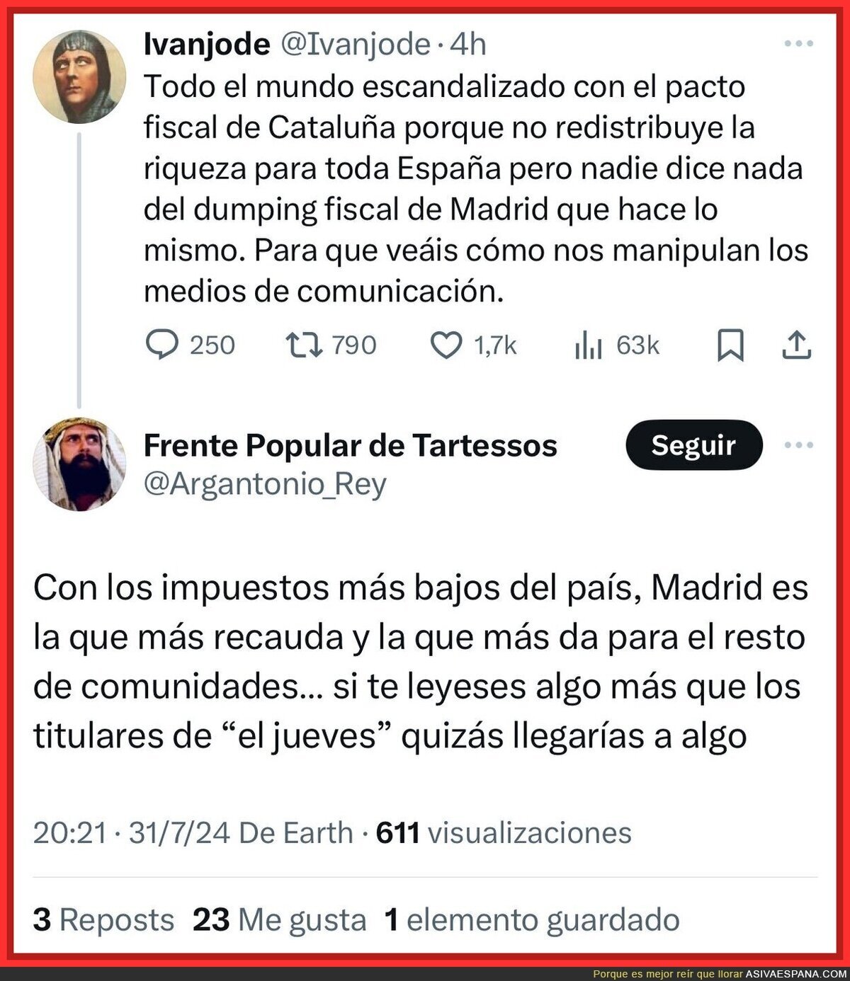 Los impuestos en Catalunya y Madrid