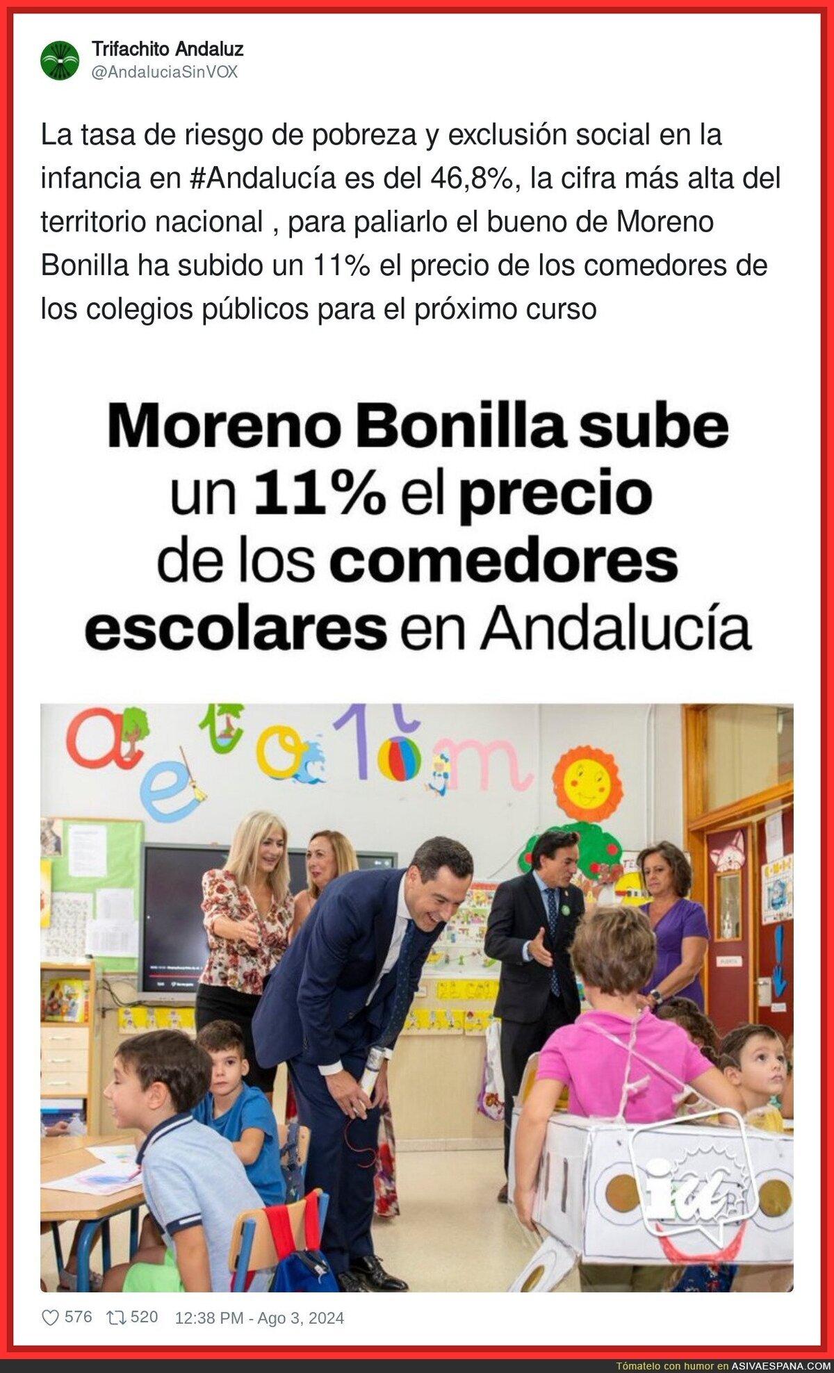 Mientras tanto Moreno Bonilla en Andalucía...