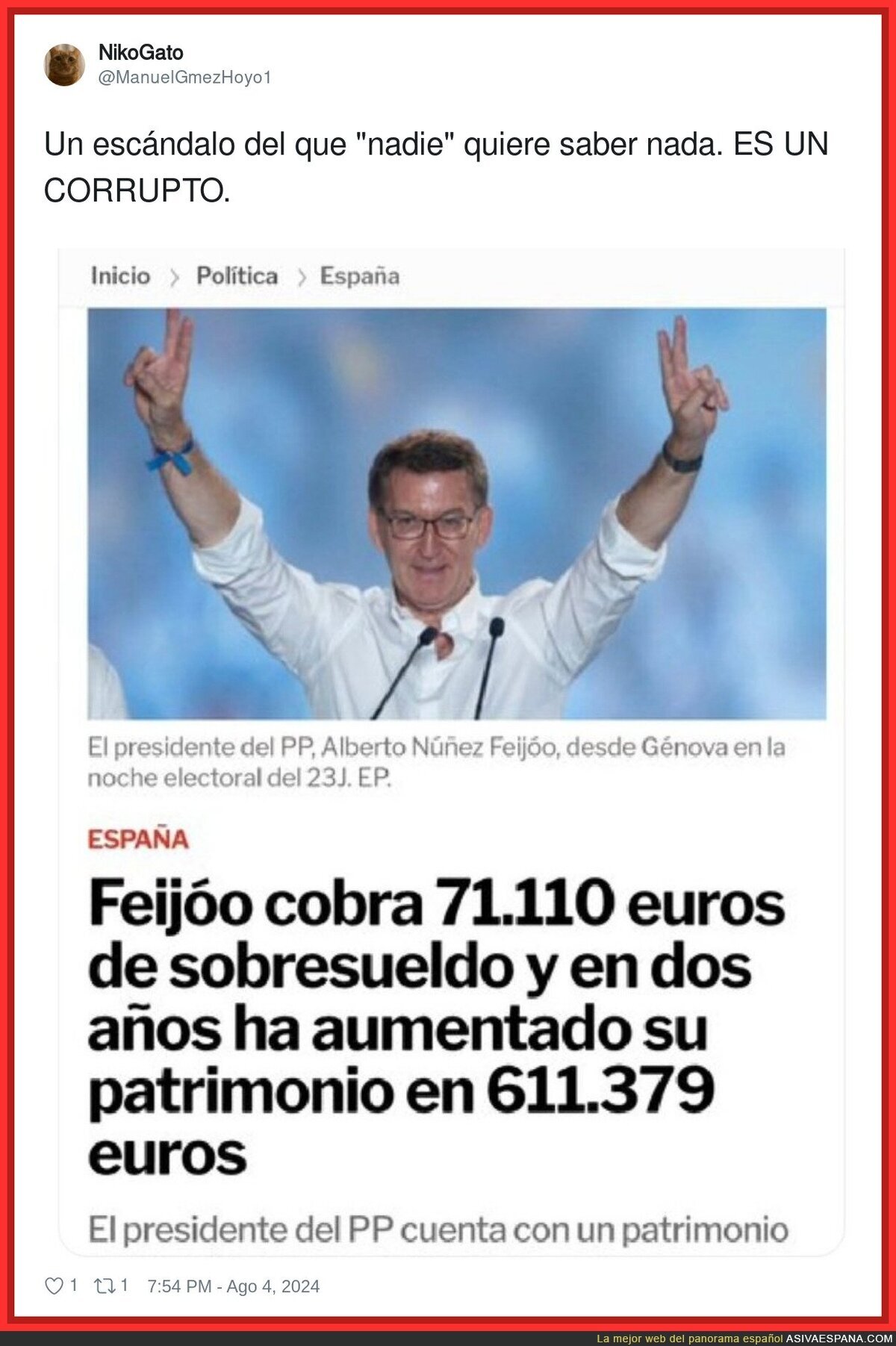 Un escándalo del que "nadie" quiere saber nada. ES UN CORRUPTO.