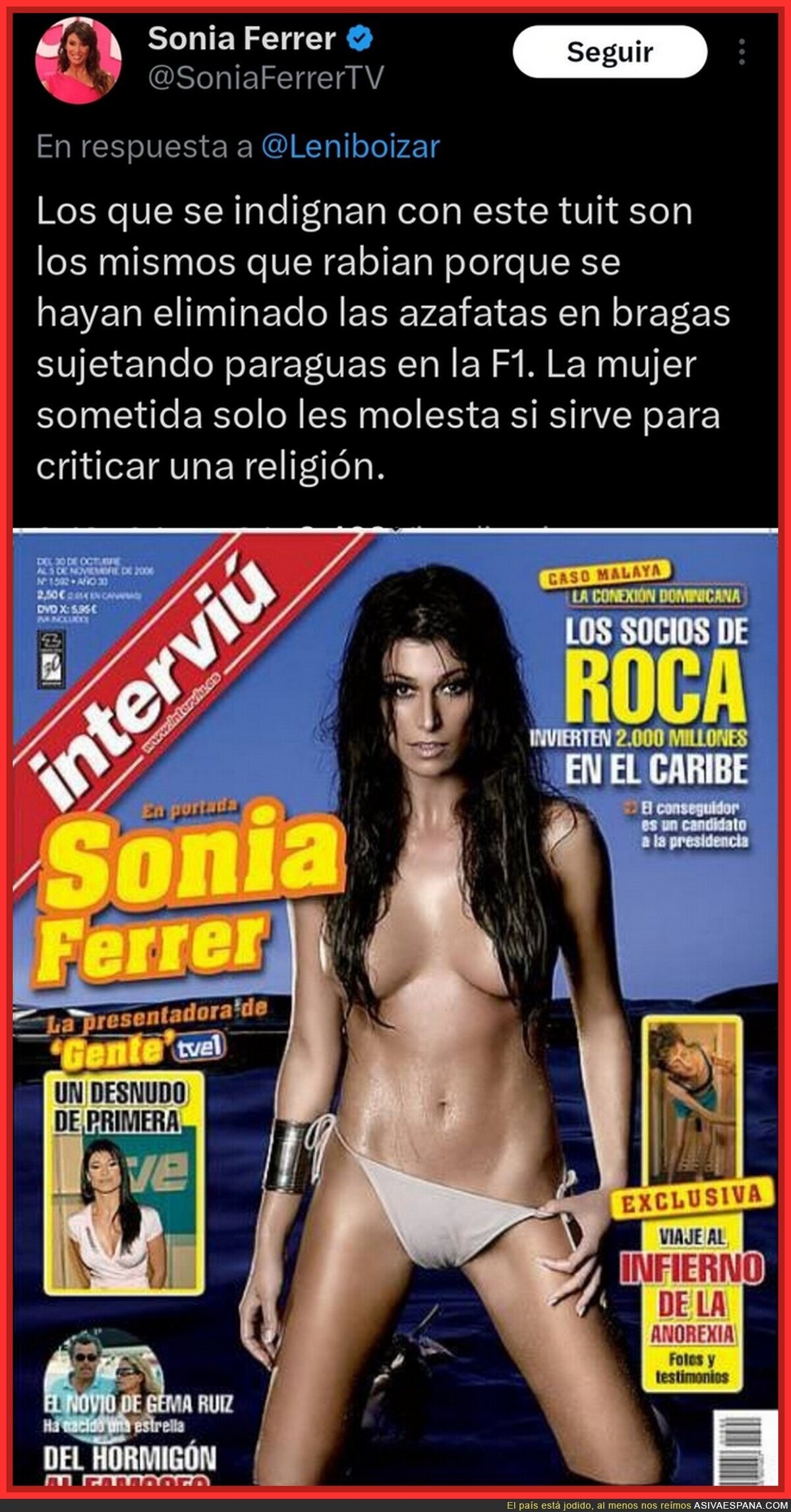 A Sonia Ferrer se le vuelve en contra esta portada de 'interviú'