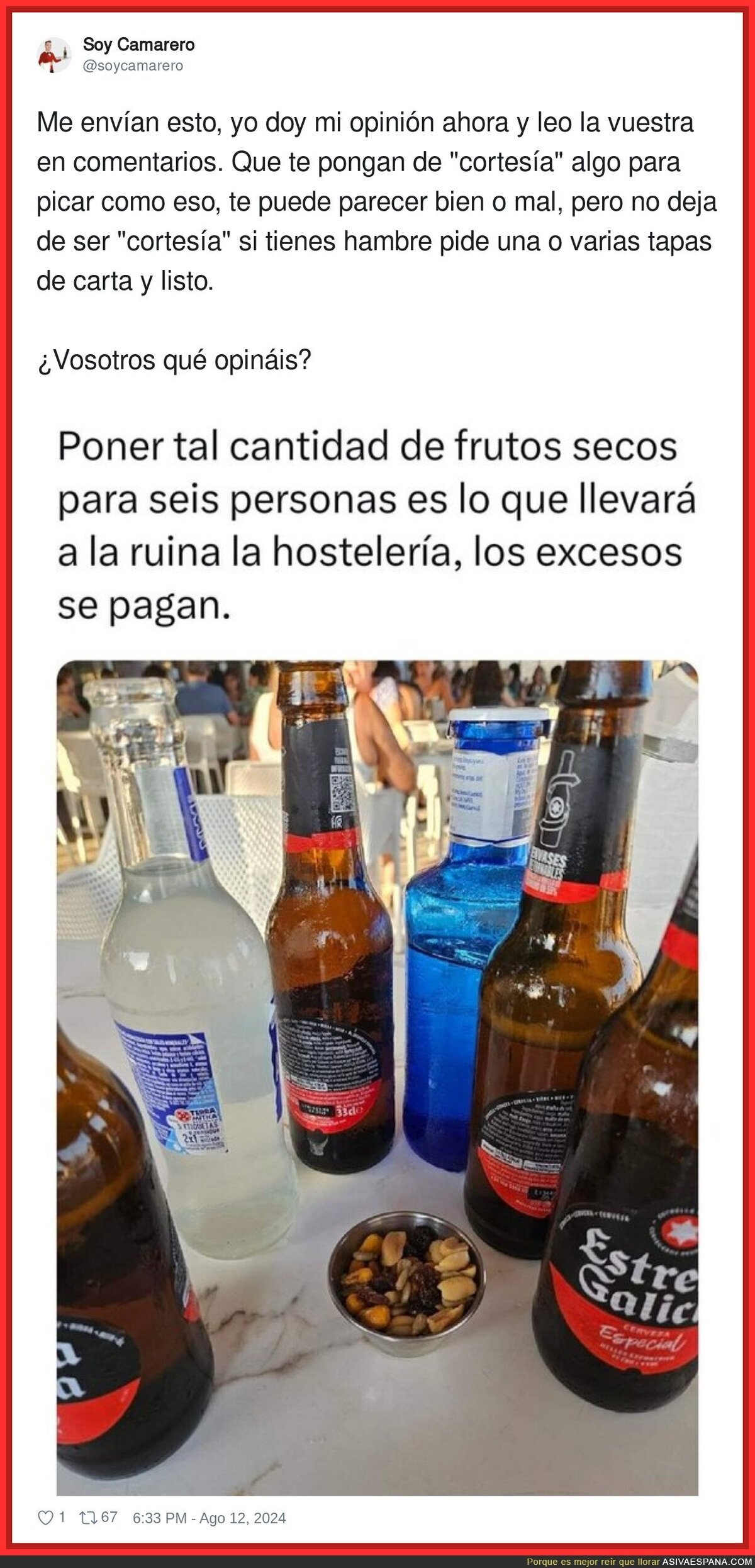 ¿Qué te parece que se sirva esto para picar con 6 personas?