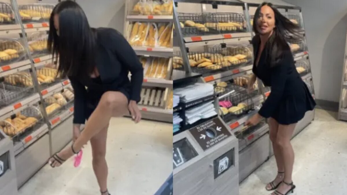 Polémica por lo que hace esta influencer con su ropa interior en un Mercadona