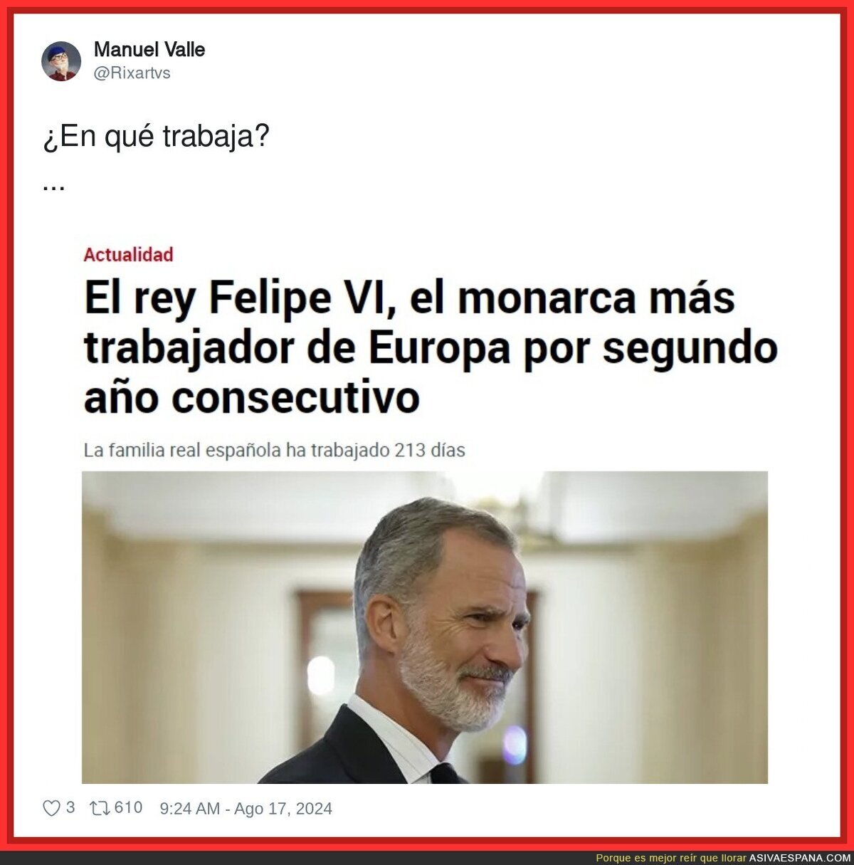 El trabao desconocido del rey Felipe VI