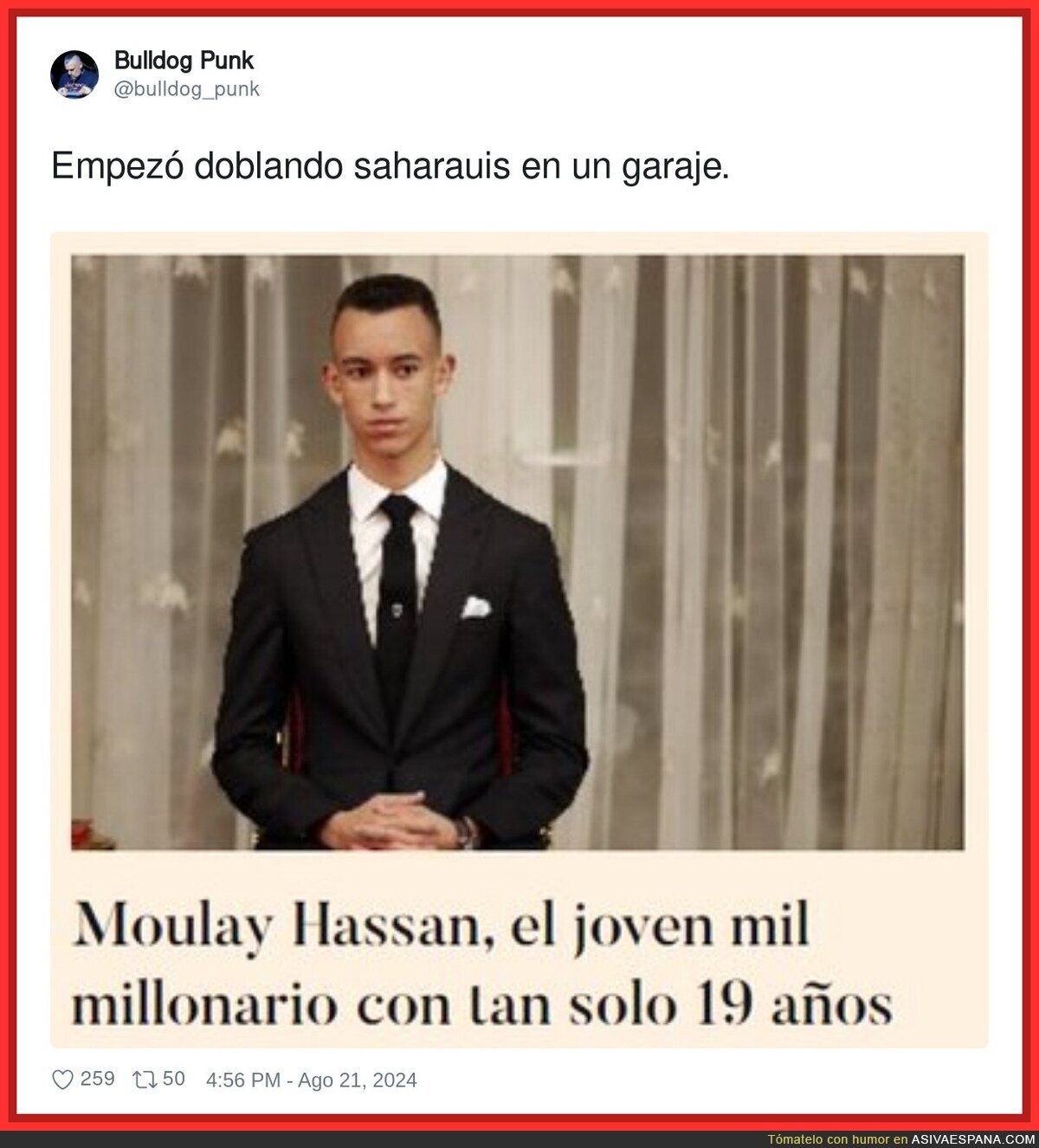 El sufrimiento de vida que tiene Moulay Hassan