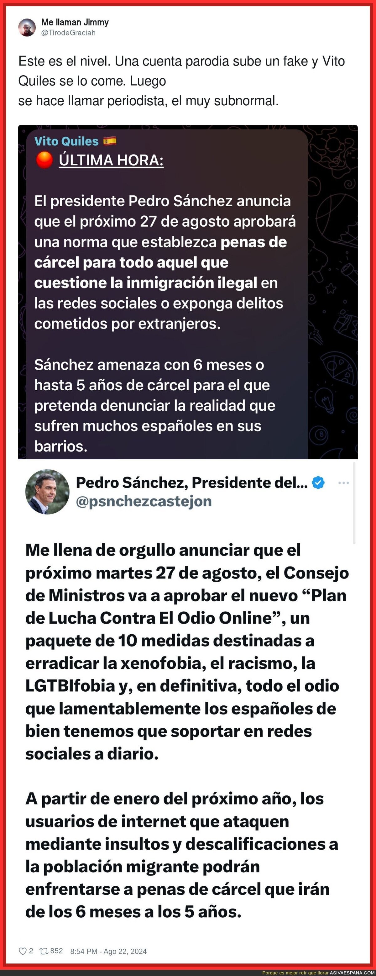 Vito Quiles no puede dejar de hacer el ridículo