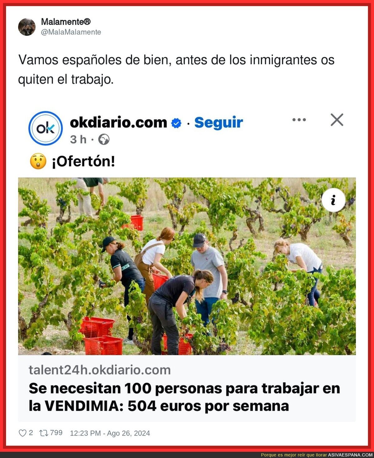 Nos quitan de las manos el trabajo