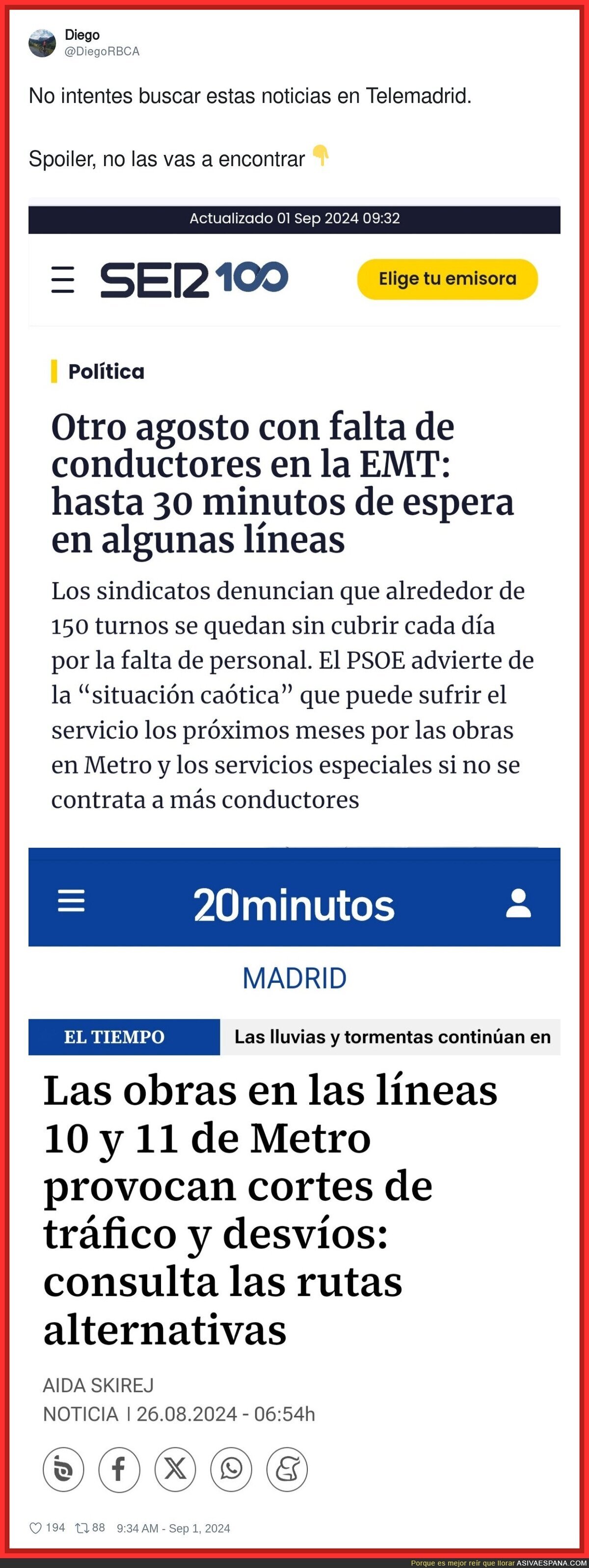 Tremendo caos el de Madrid