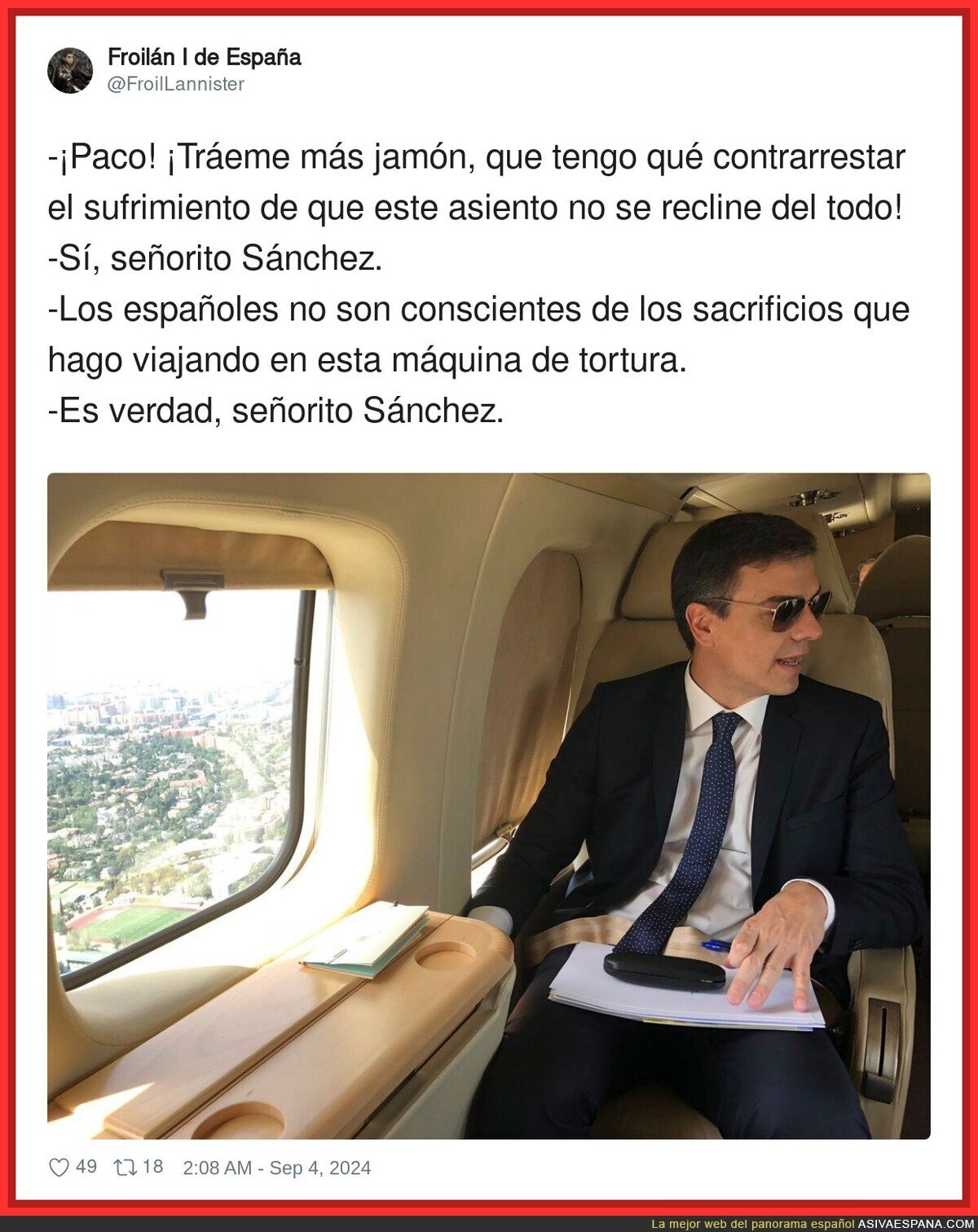 El sufrimiento de Pedro Sánchez