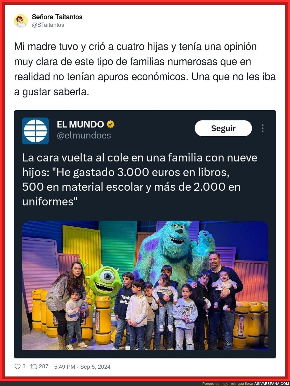 La curiosa vida de esta mujer y su familia de nueve hijos