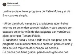 La diferencia entre los programas de Pablo Motos y David Broncano