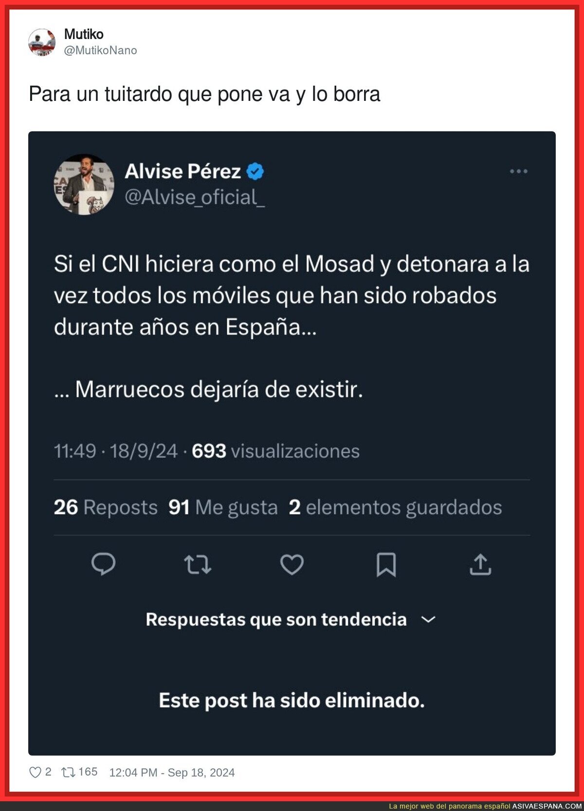 El mensaje más honesto de Alvise Pérez