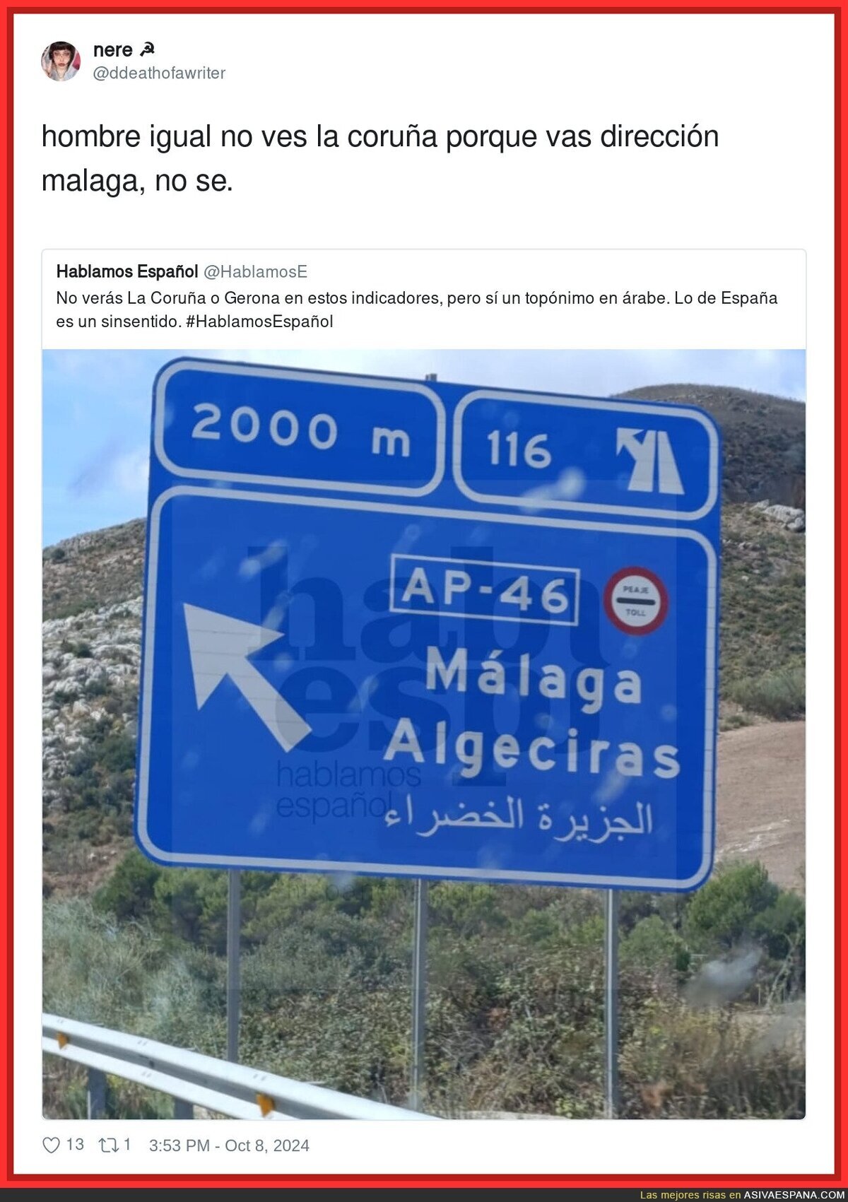 Confusión por Málaga