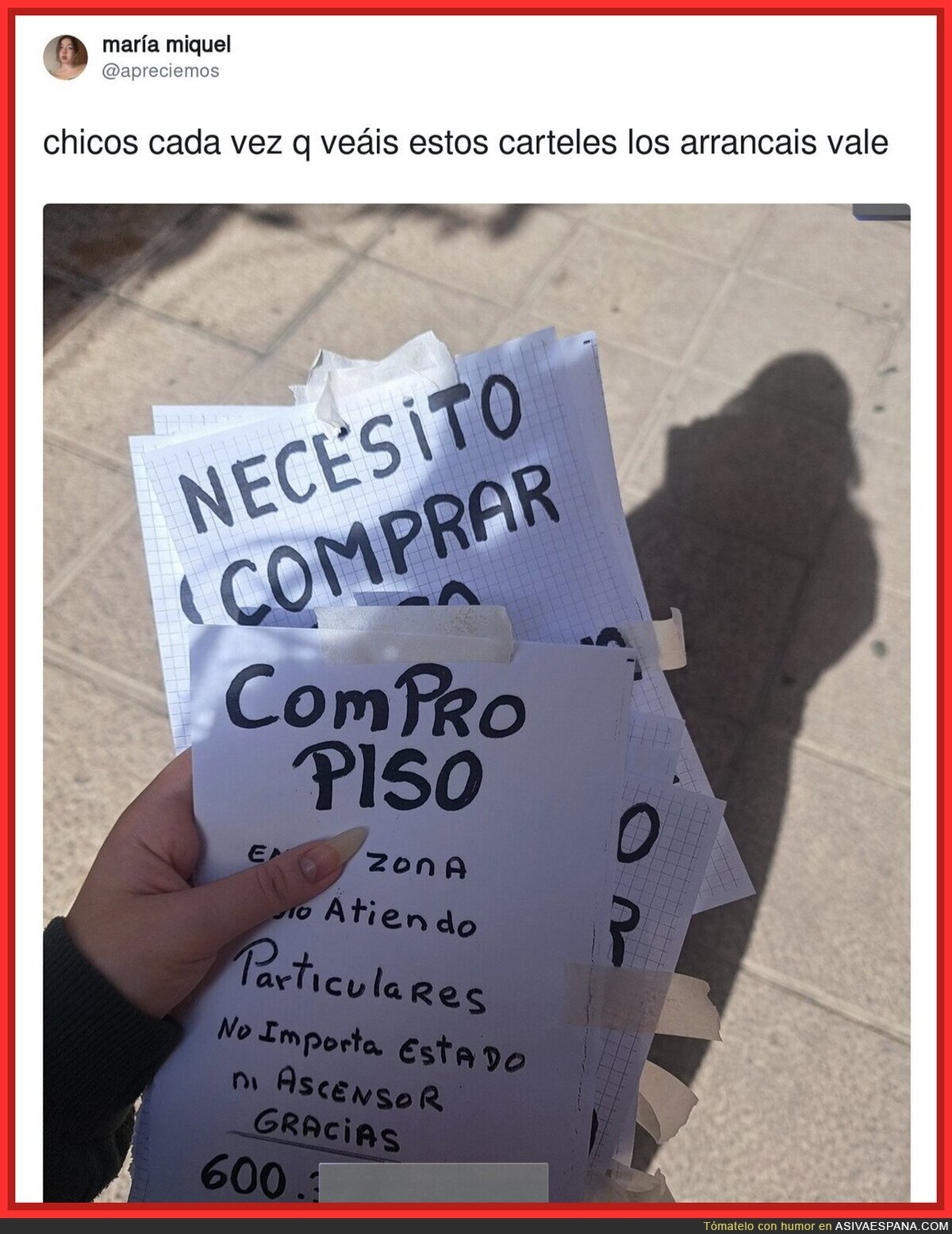 Mensaje importante mientras vas por la calle