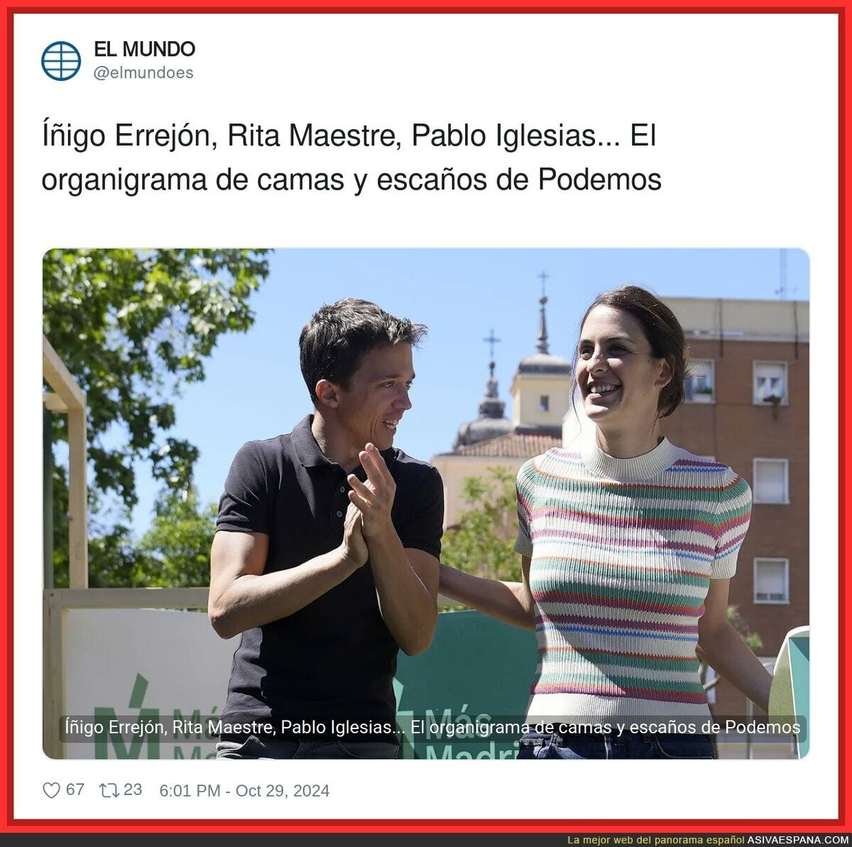 Han tardado poco en relacionar a Pablo Iglesias