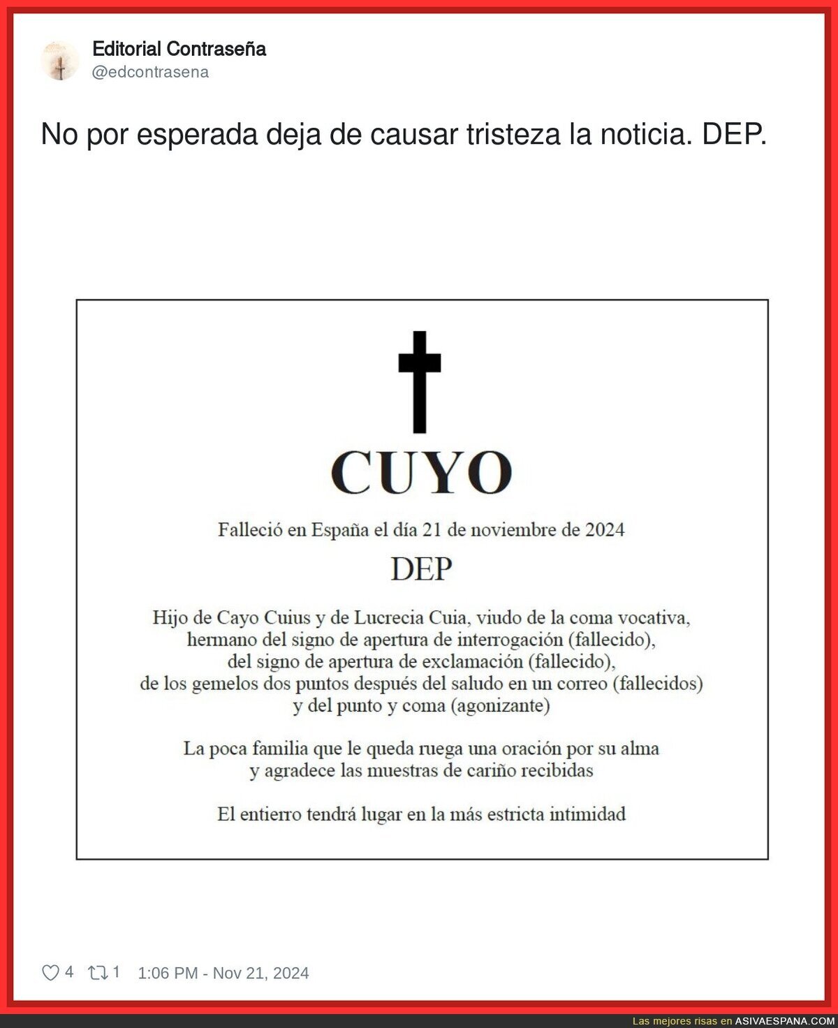 Un triste pérdida
