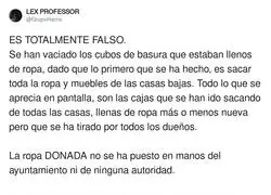Desmintiendo las mentiras de Vito Quiles y la ropa donada en la basura