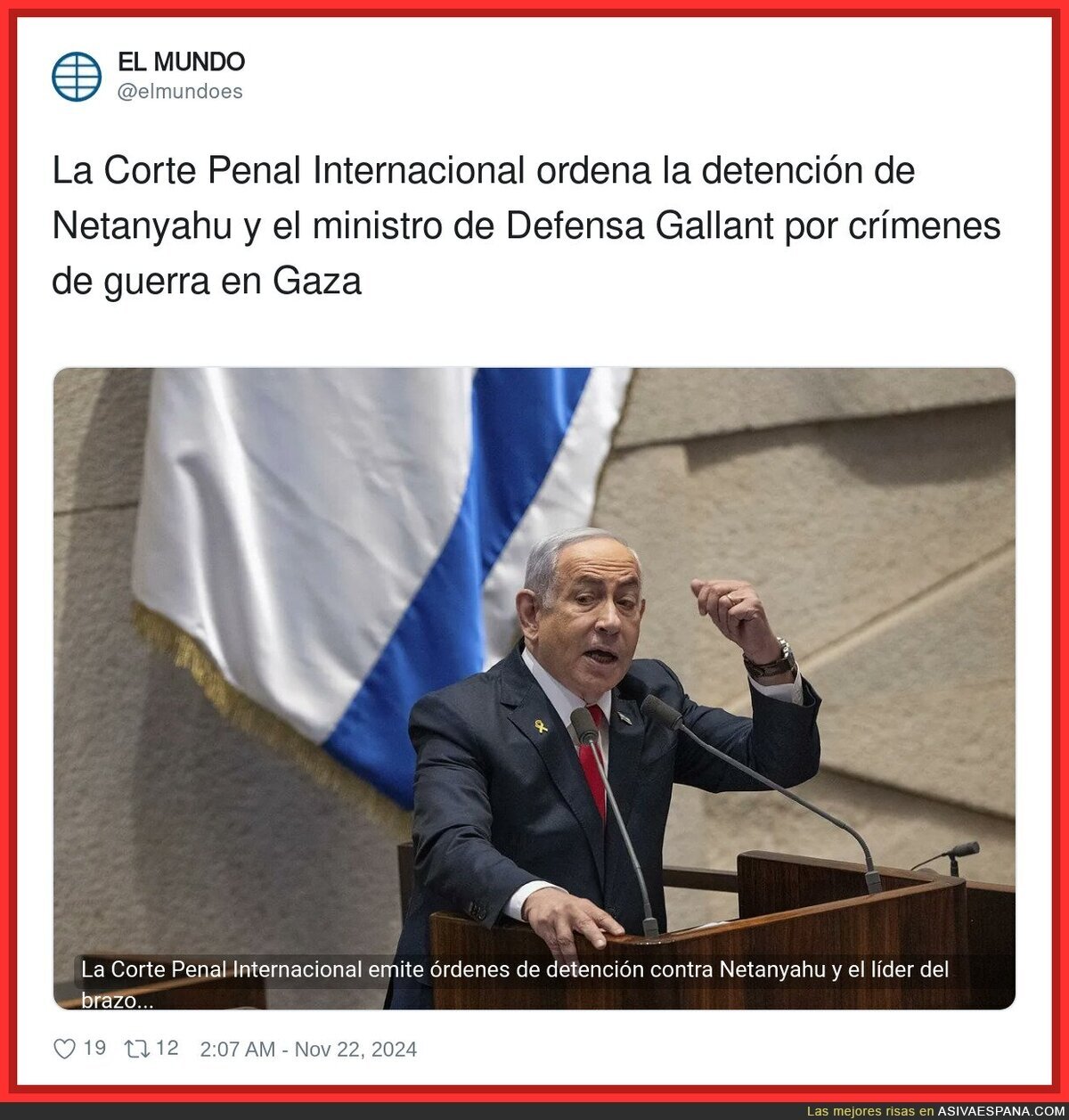 La Corte Penal Internacional ordena la detención de Netanyahu