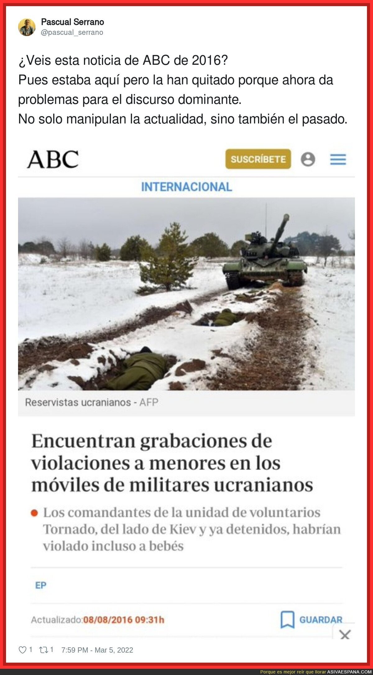 Noticias que desaparecen sobre Ucrania