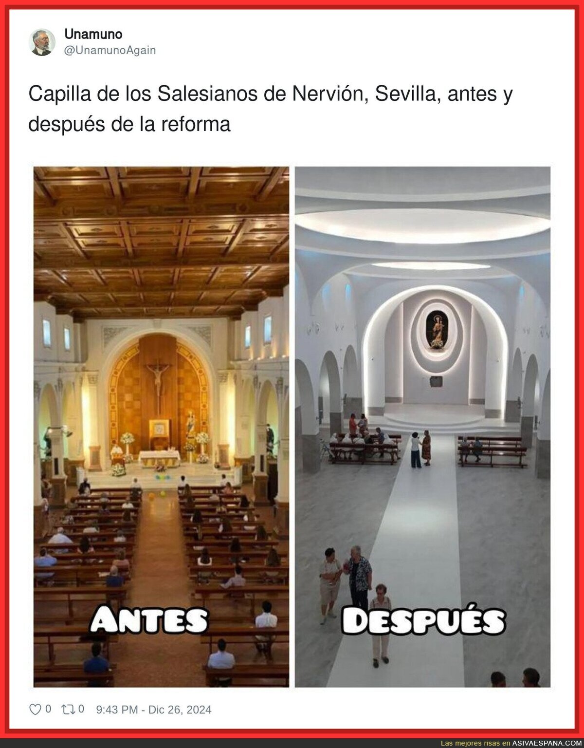 El destrozo de Capilla de los Salesianos de Nervión convirtiéndola en un escenario de Star Wars