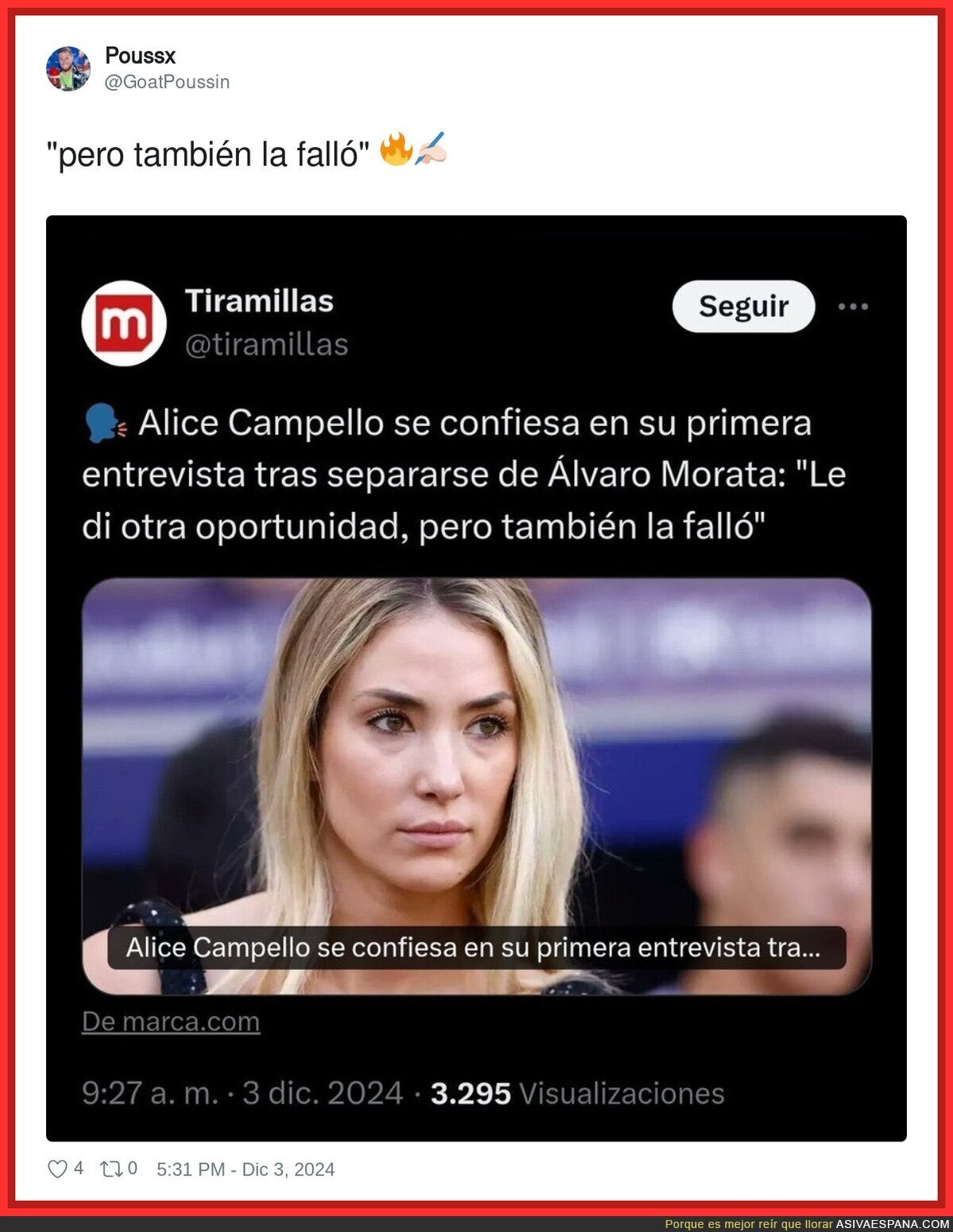 Morata ha quedado retratado por su ex pareja