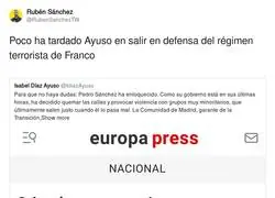 A Ayuso no le gusta la Espa&ntilde;a en libertad sin Franco