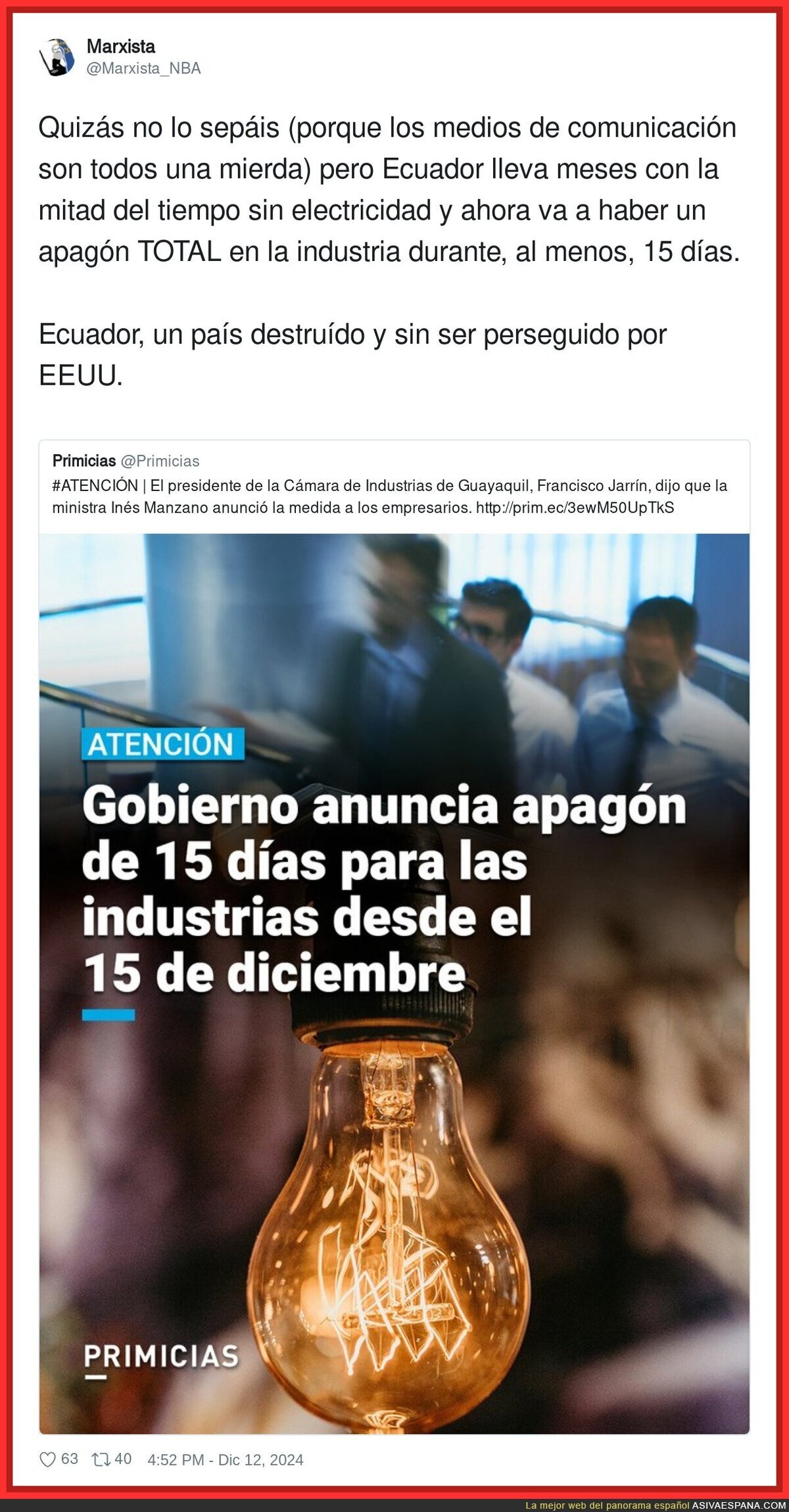 El sufrimiento que lleva Ecuador y que los medios no informan