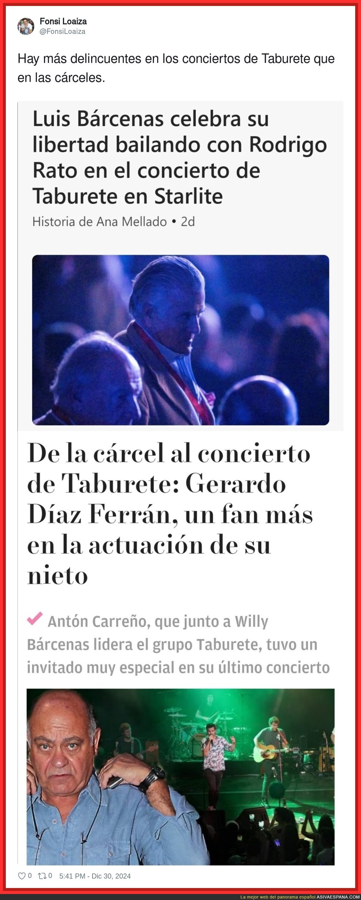 El peligro que hay en los conciertos de Taburete
