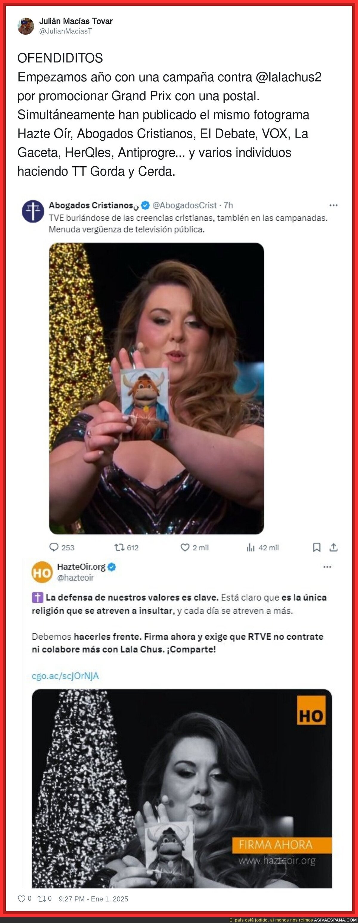 La ultraderecha se ofende con Lalachus y la vaquilla del Grand Prix