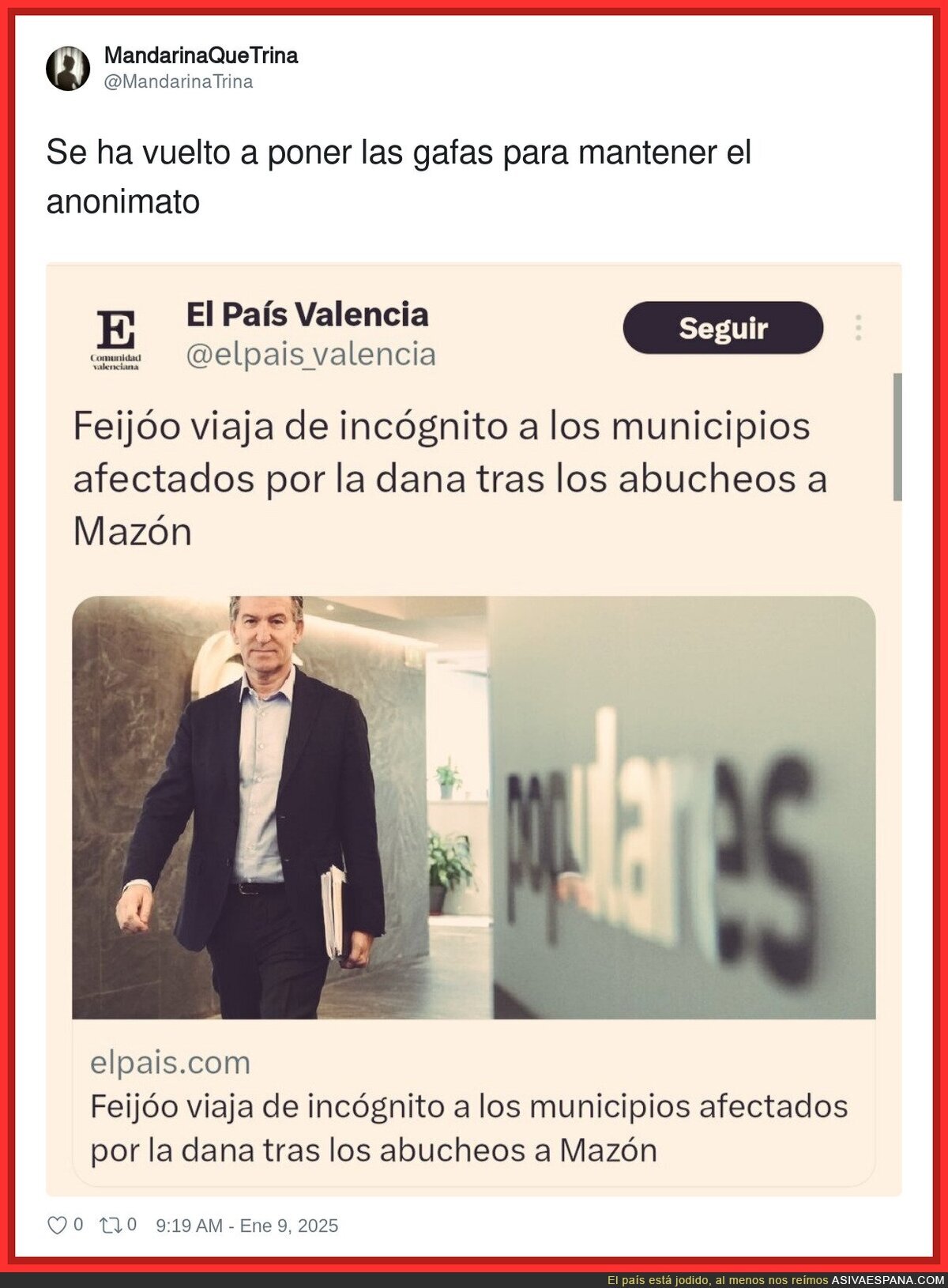 El anonimato de Feijóo