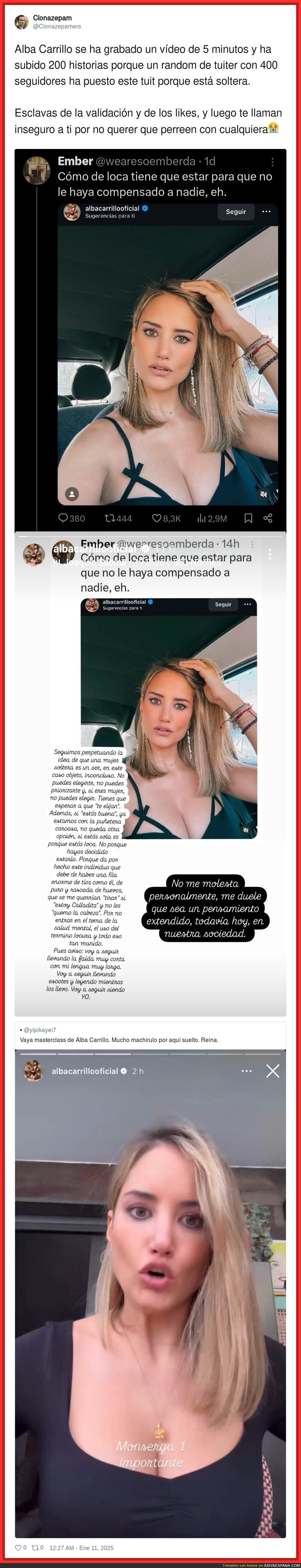 Alba Carrillo se ha puesto a dar la turra