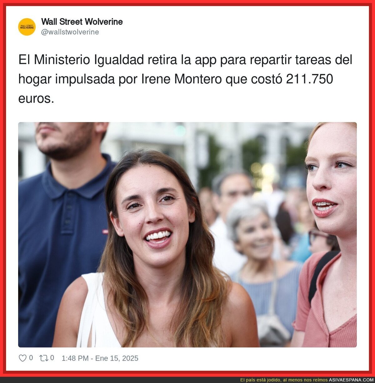 La app de Irene Montero que pasará a la historia por ser un desastre