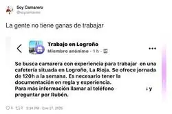 &iquest;Qui&eacute;n no quiere trabajar con estas condiciones?