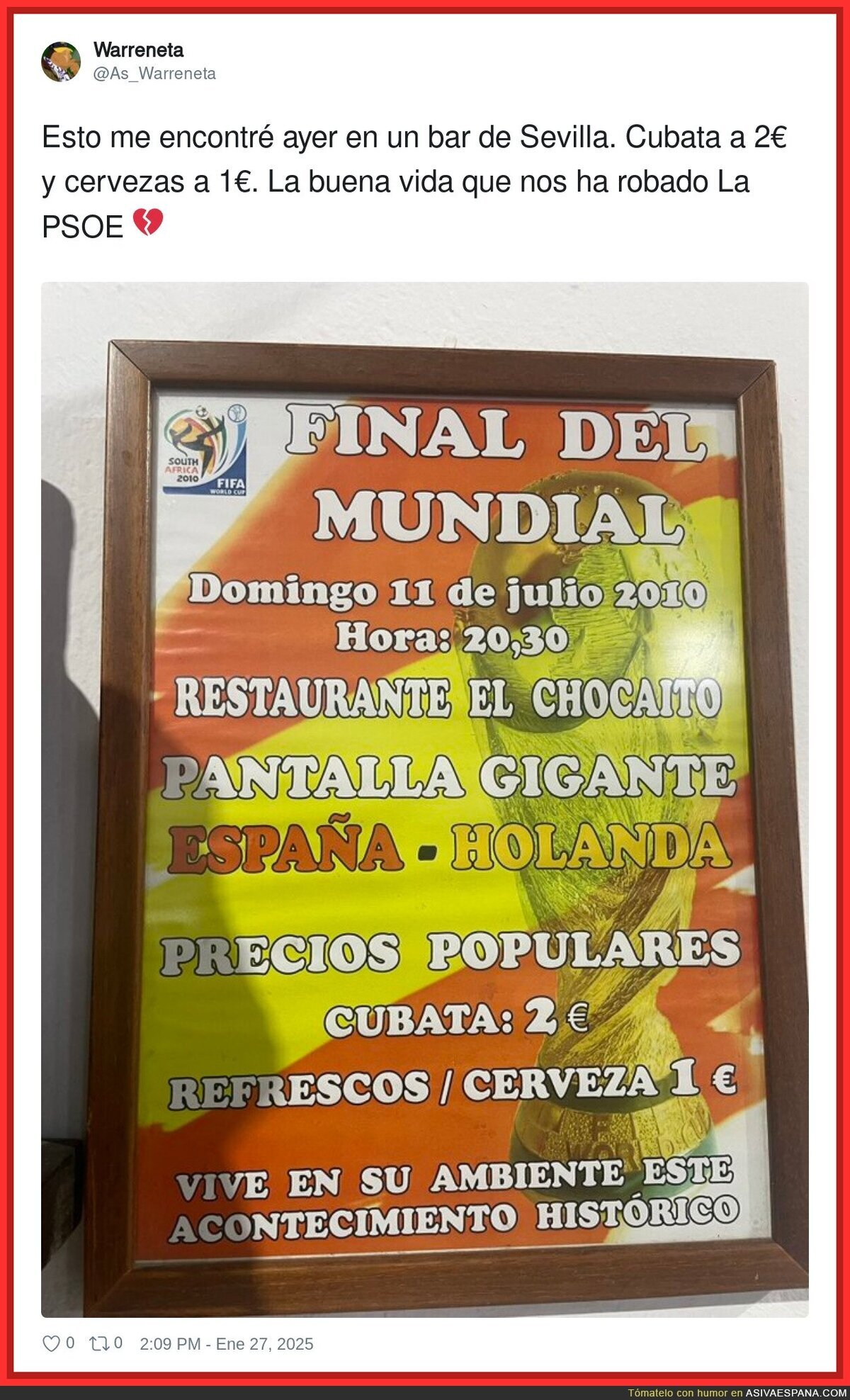 Eran buenos tiempos en España