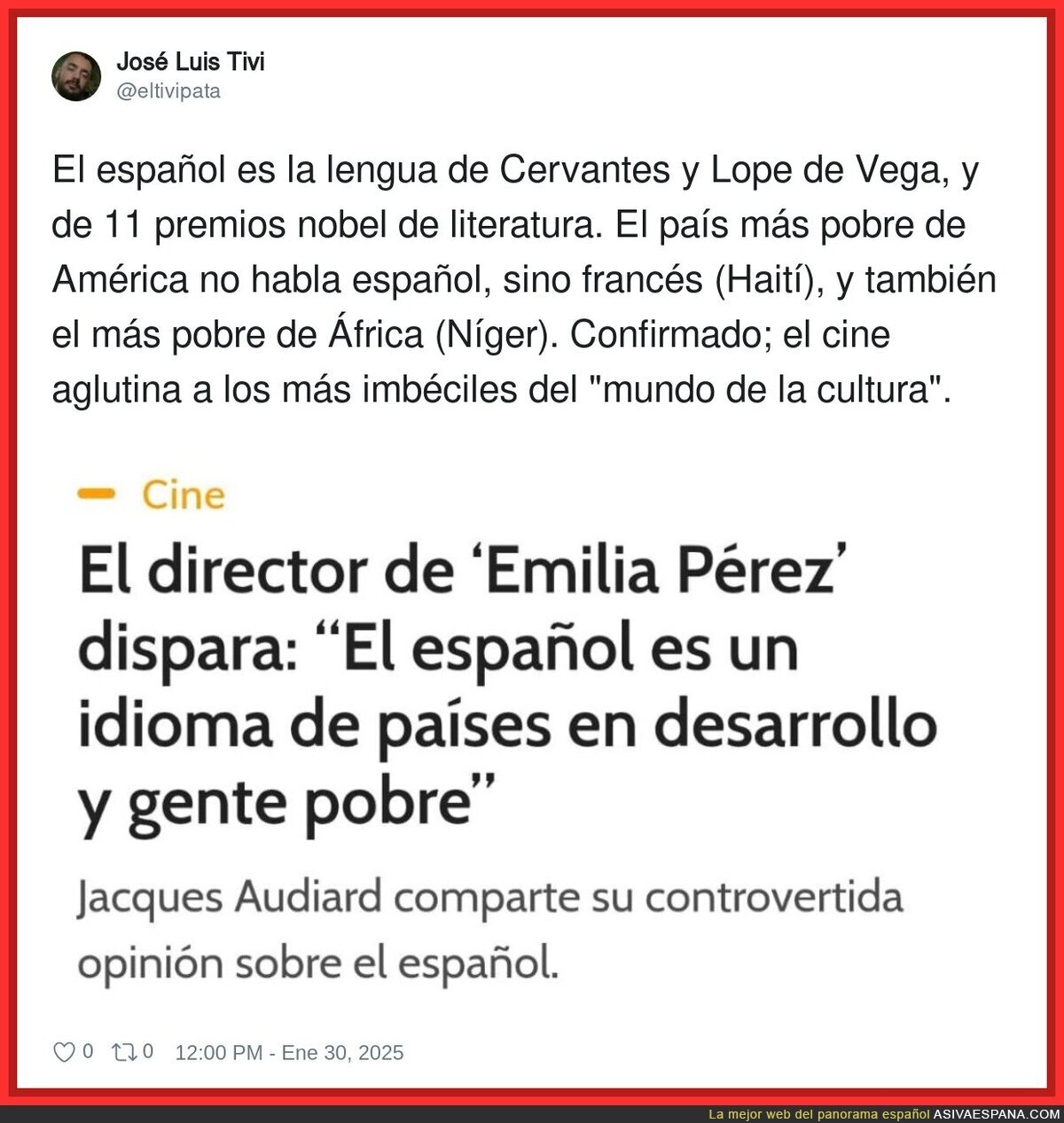 La incultura que hay en el cine es increíble
