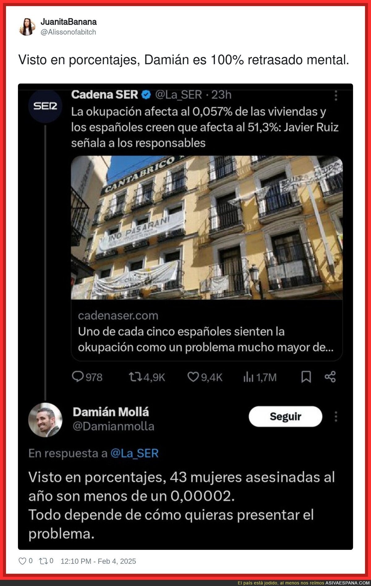 A Damián Molla le ha afectado demasiado estar debajo de la mesa de Pablo Motos