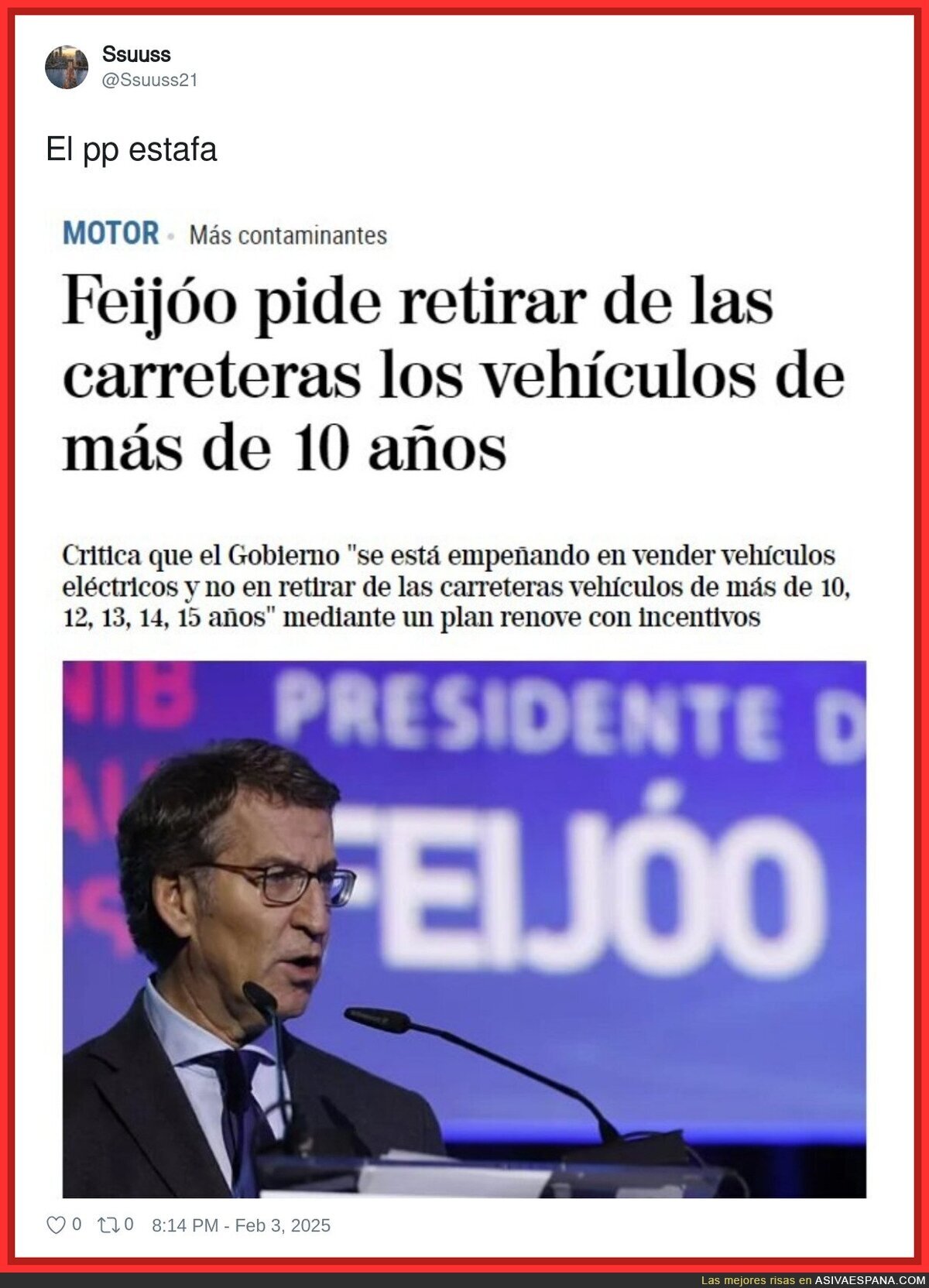 Tu coche peligra con el PP