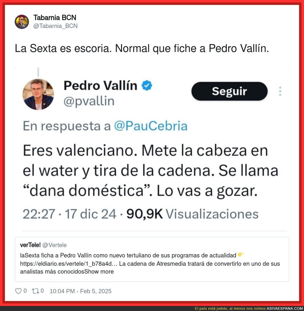 Este es el nivel de gente que LaSexta quiere para su televisión