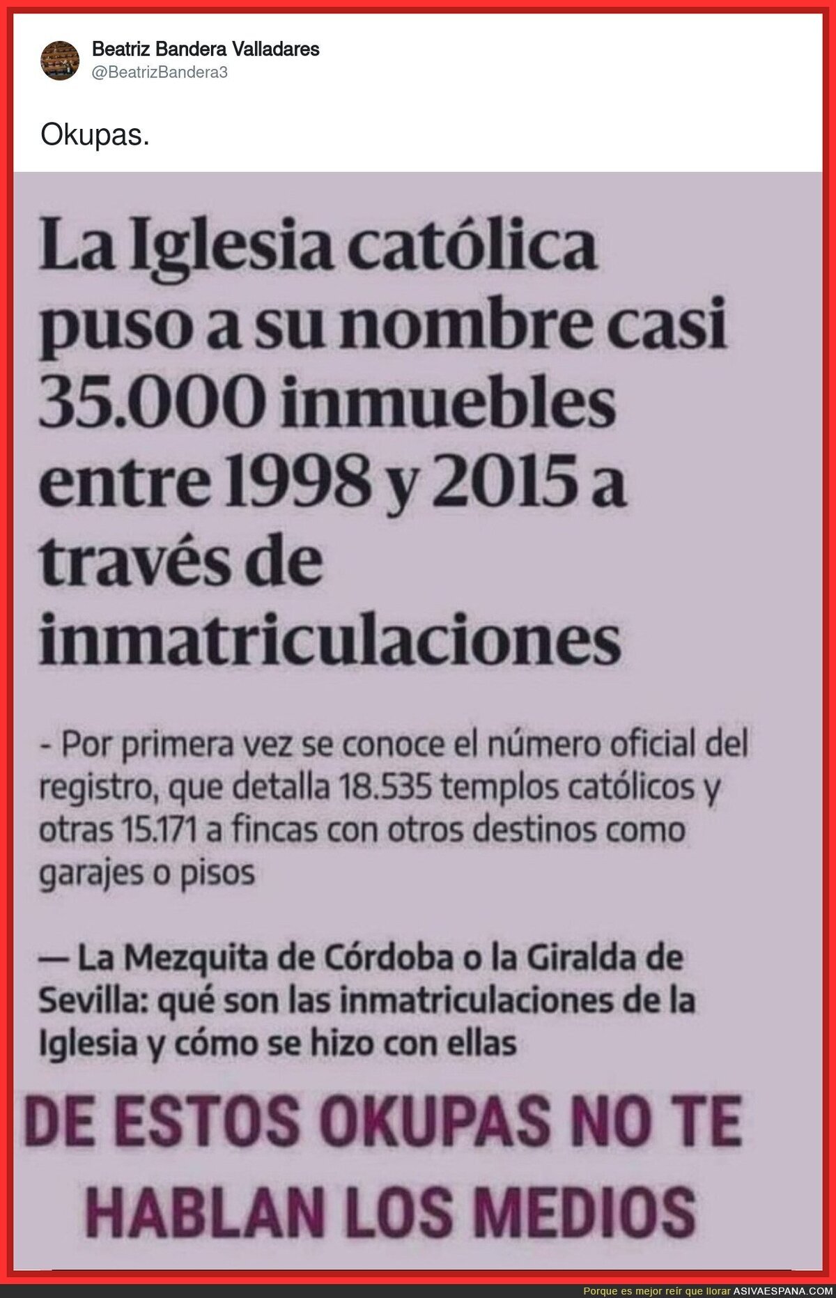 El peligro de la iglesia católica