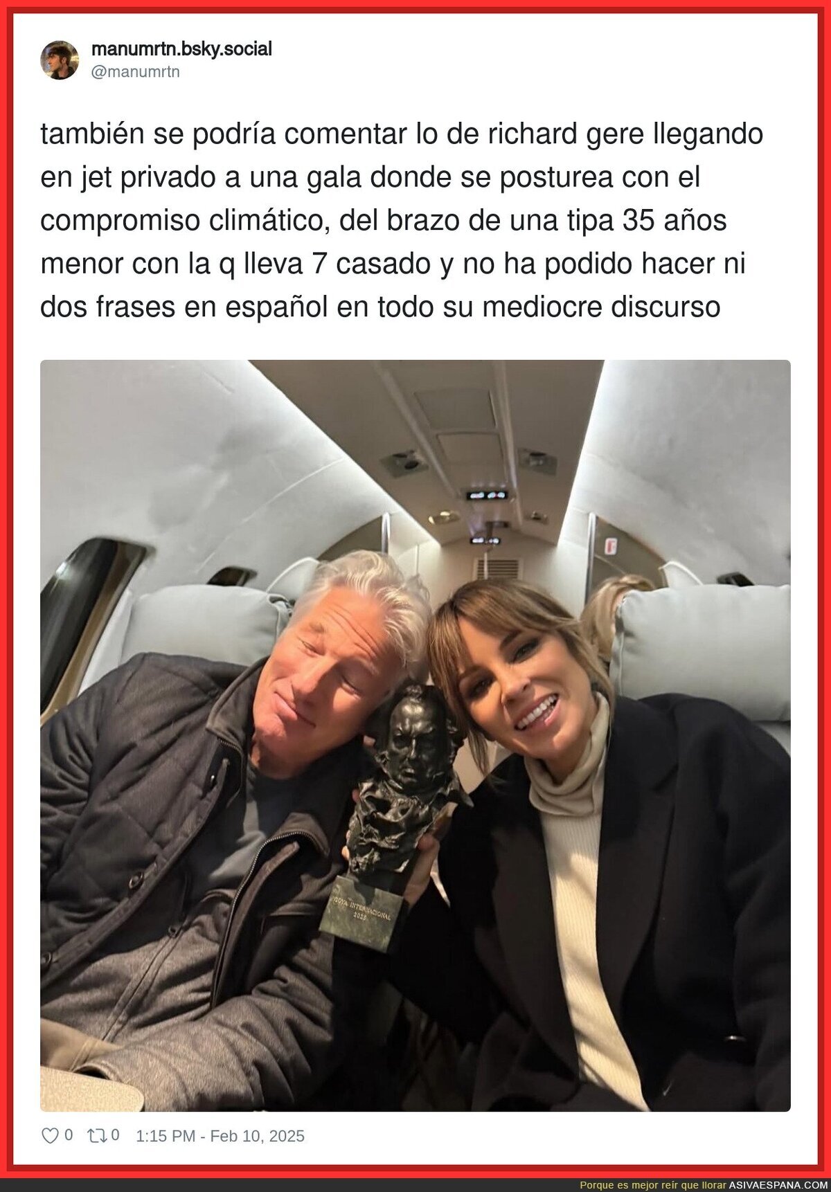 Richard Gere y su curiosa doble moral