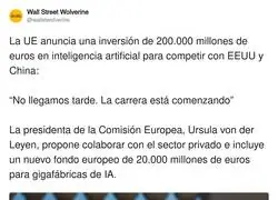 La UE llega tarde a la batalla por la IA