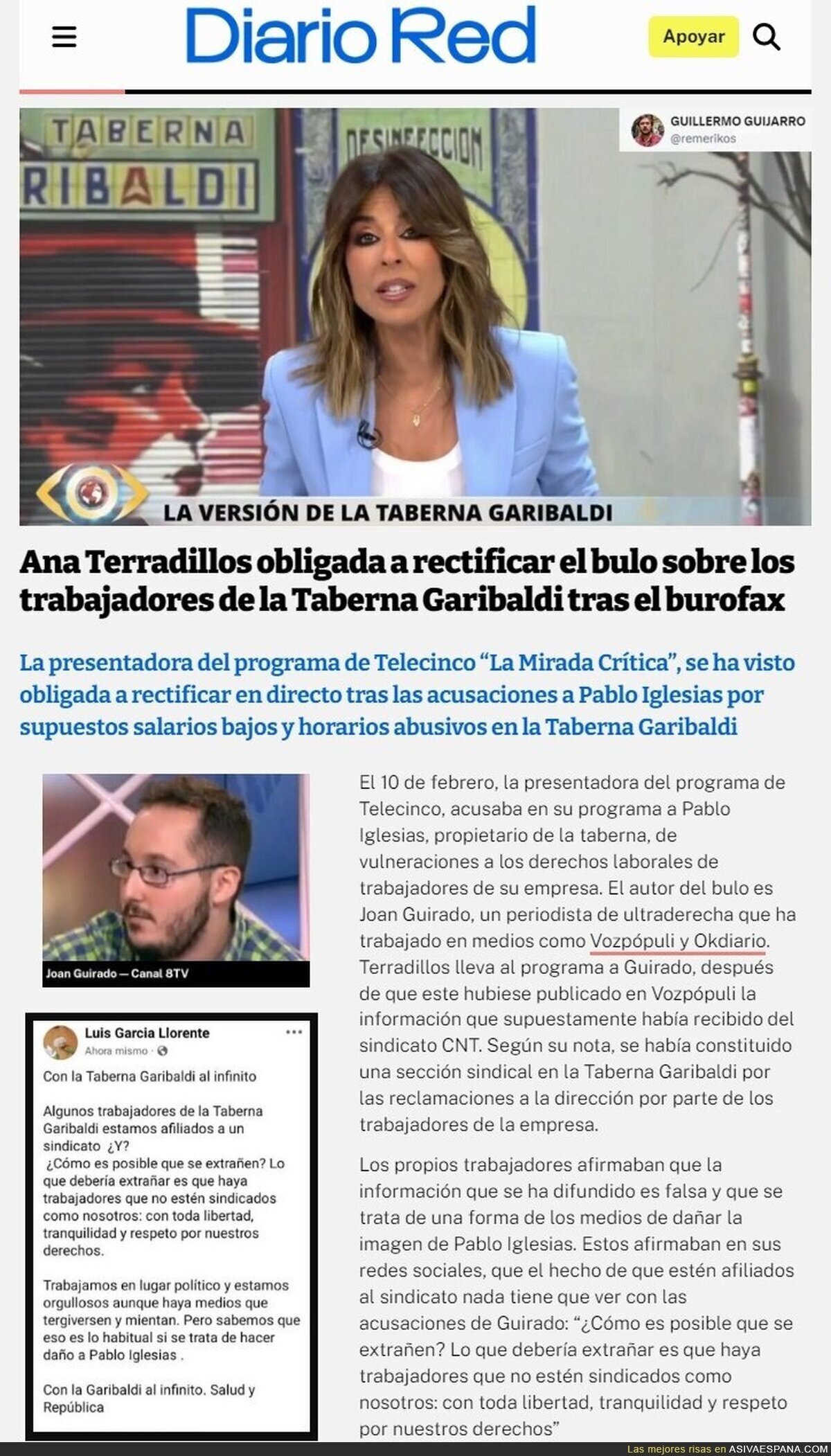 Ana Terradillos recogiendo cable tras soltar un bulo