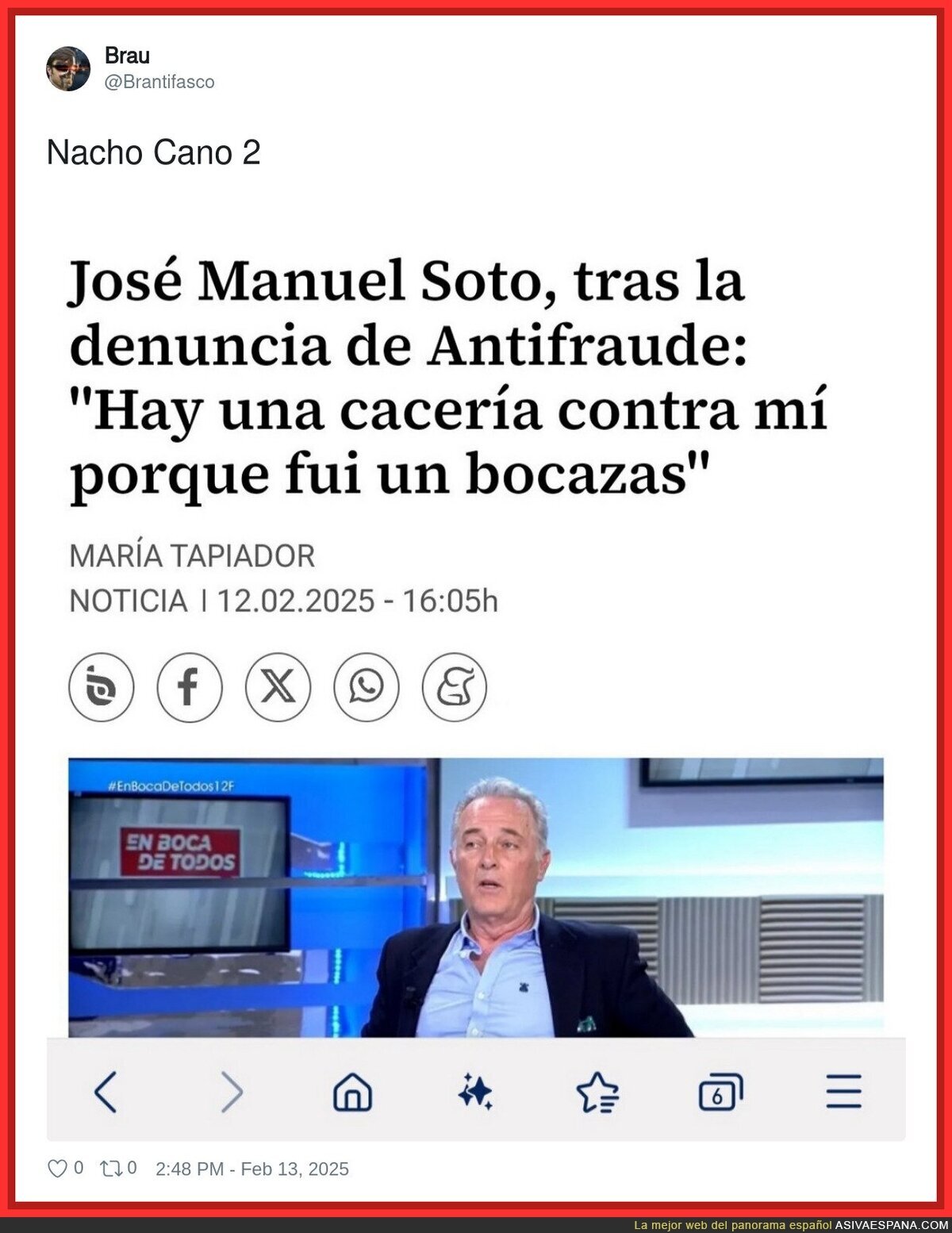 José Manuel Soto no se cansa de hacer el ridículo