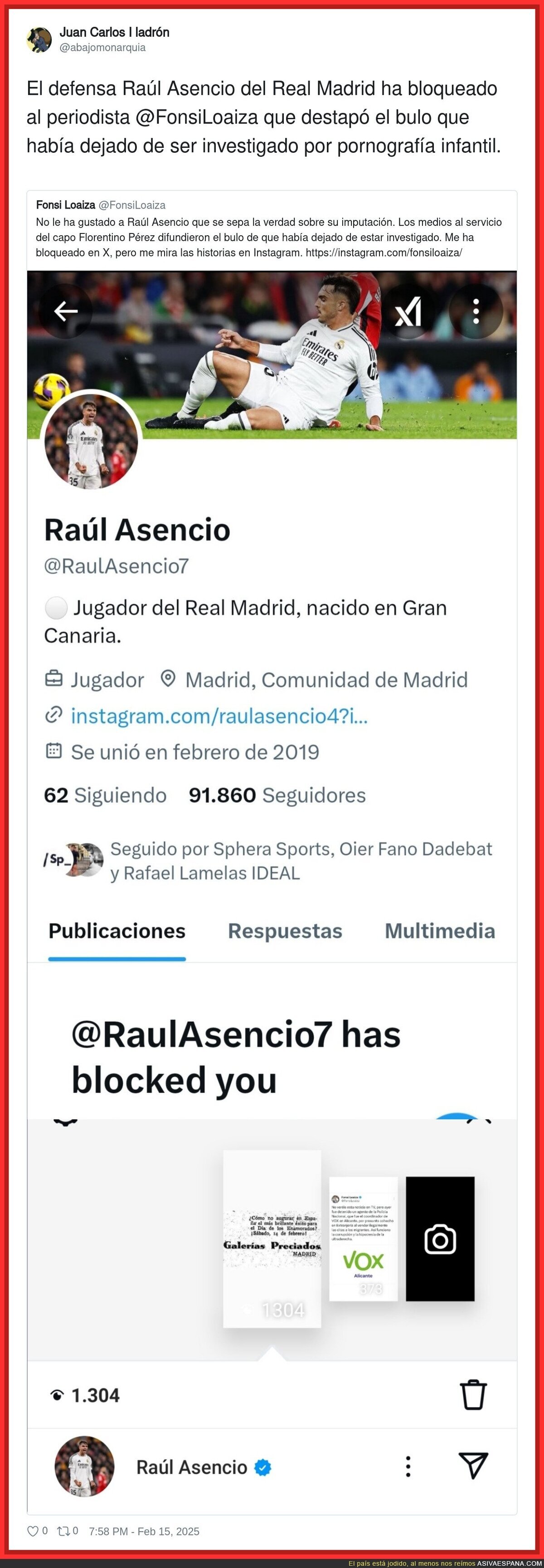 Raúl Asencio del Real Madrid está pendiente de quien habla de él en redes sociales